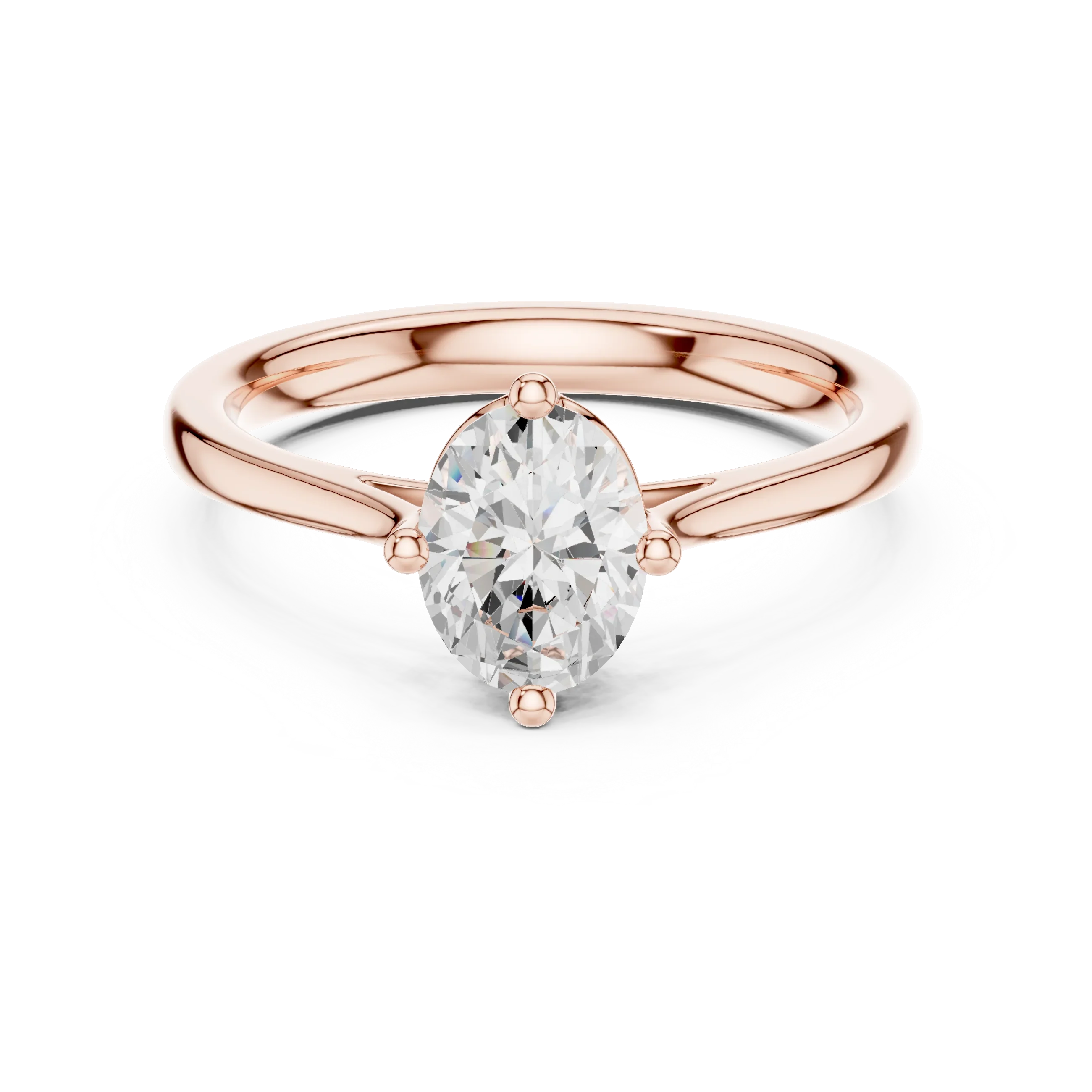 Oval Shape Diamond Solitaire Engagement Ring