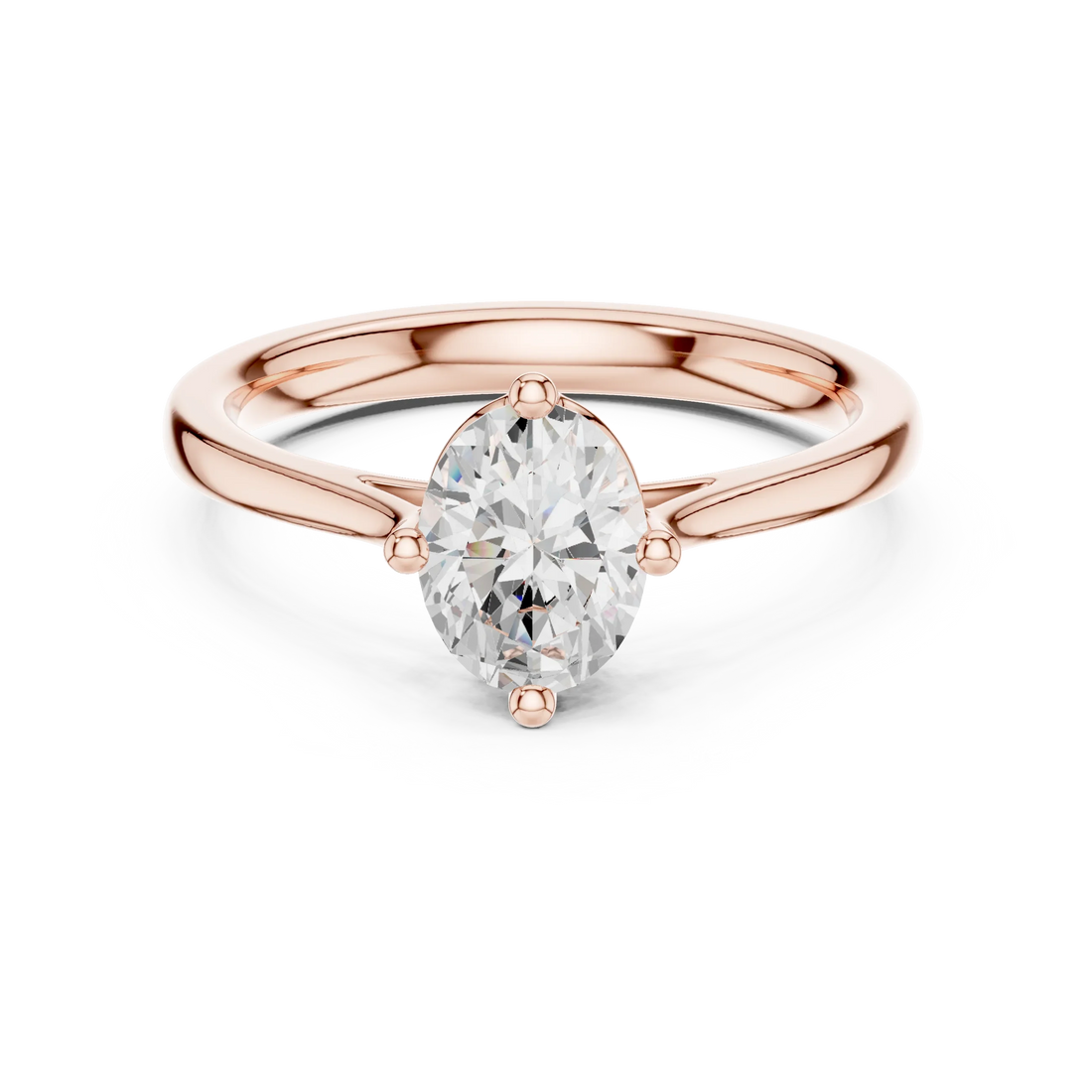 Oval Shape Diamond Solitaire Engagement Ring