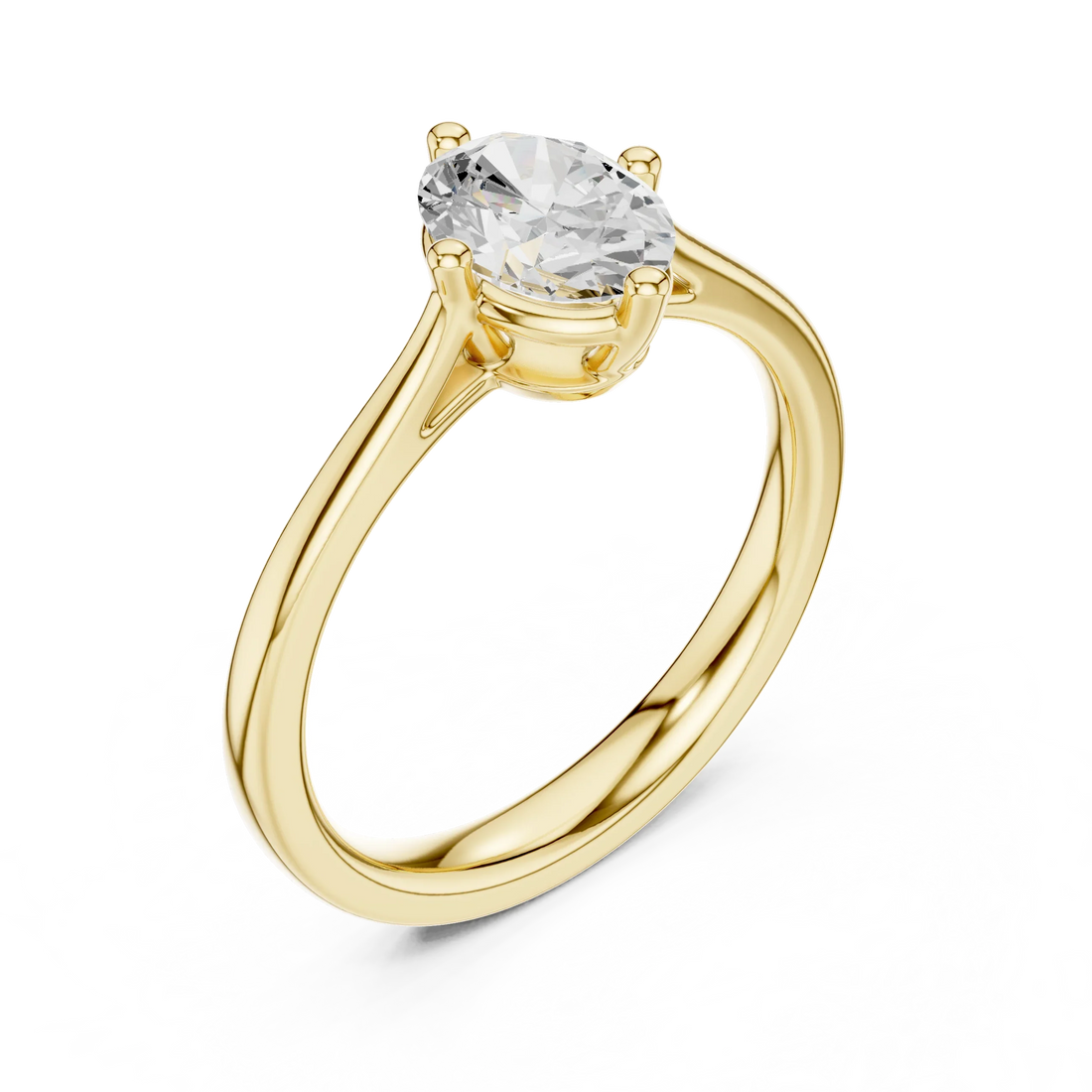 Oval Shape Diamond Solitaire Engagement Ring