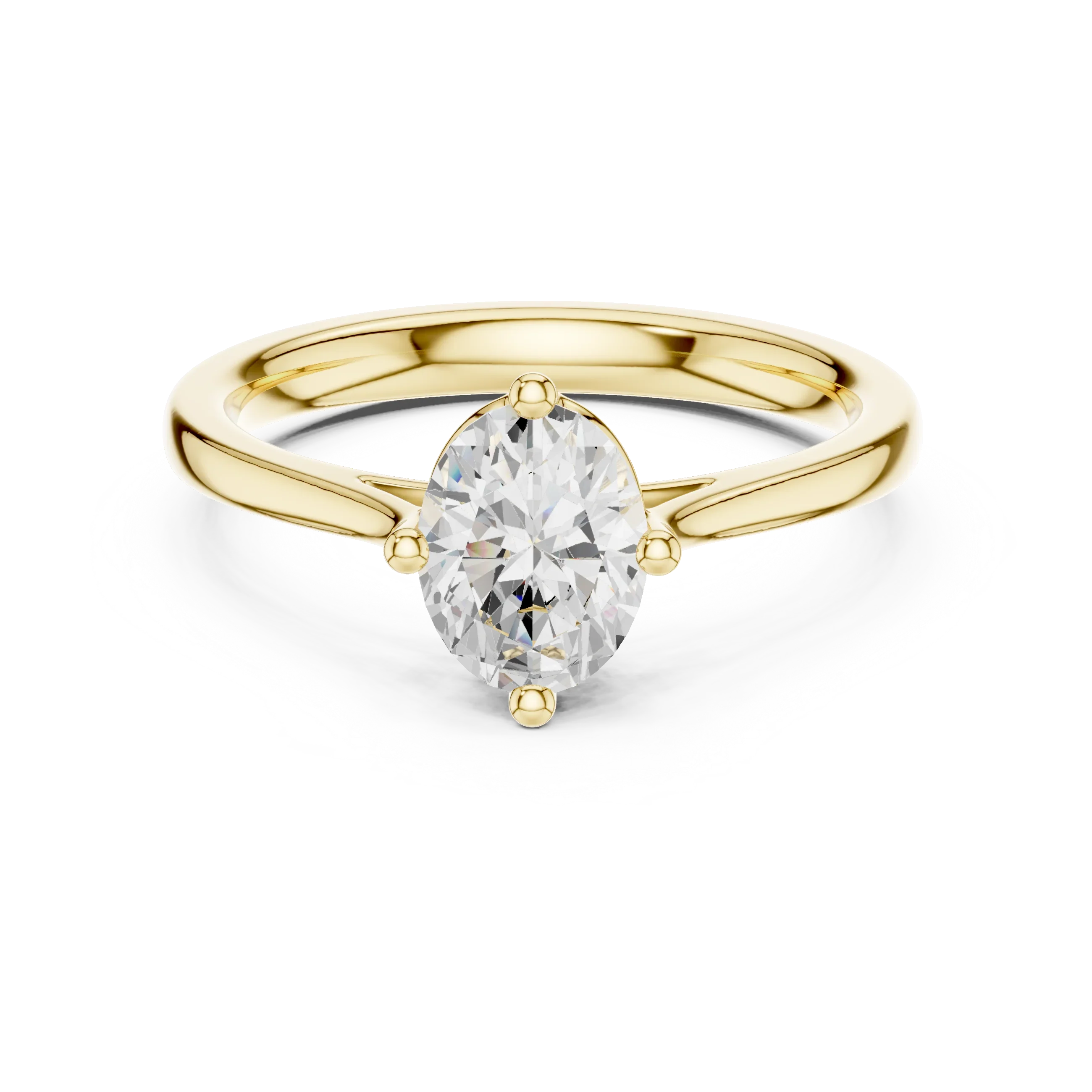 Oval Shape Diamond Solitaire Engagement Ring
