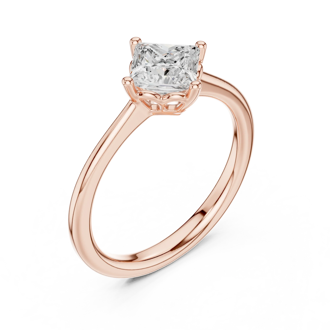 Princess Shape Diamond Solitaire Engagement Ring