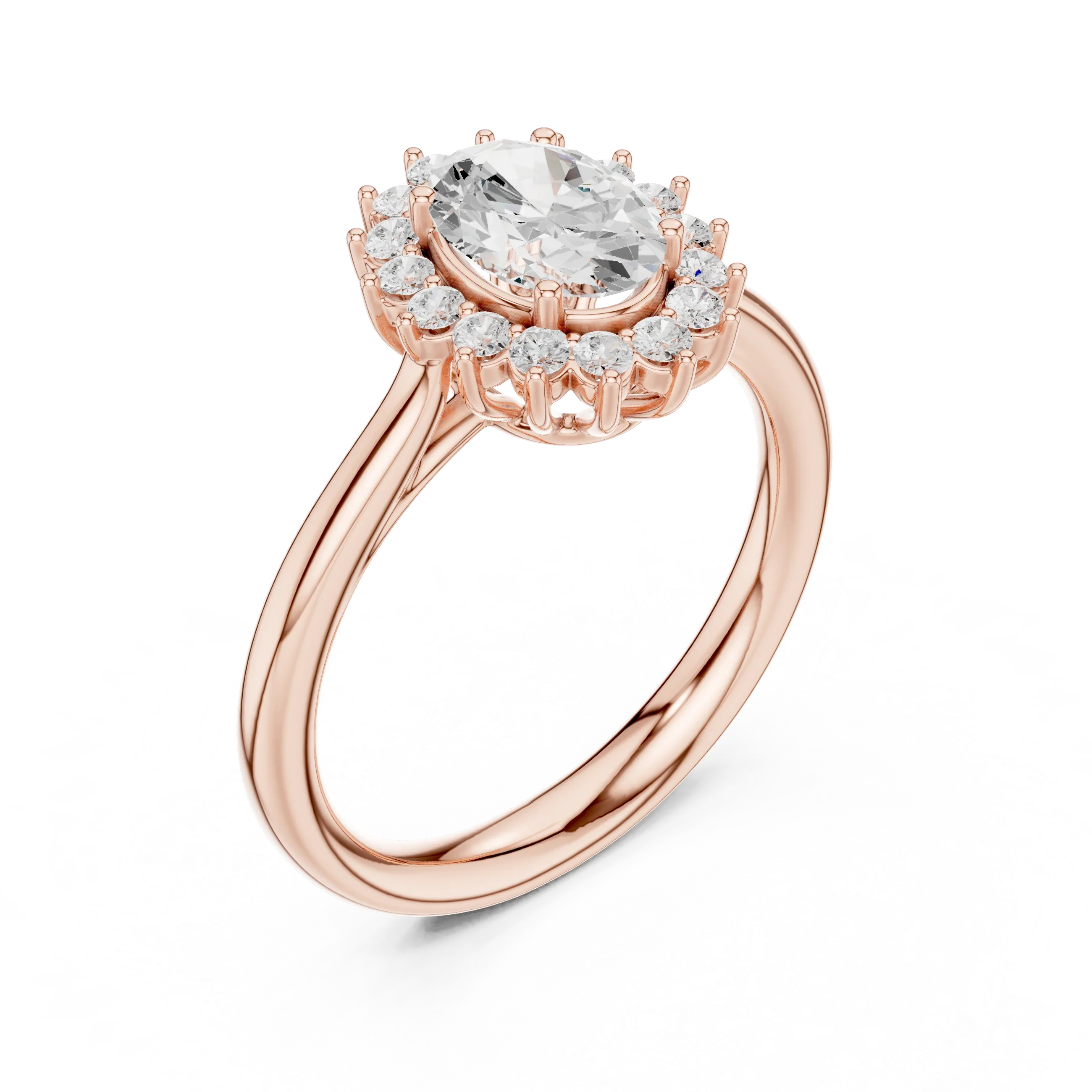 Oval Halo Diamond Engagement Ring