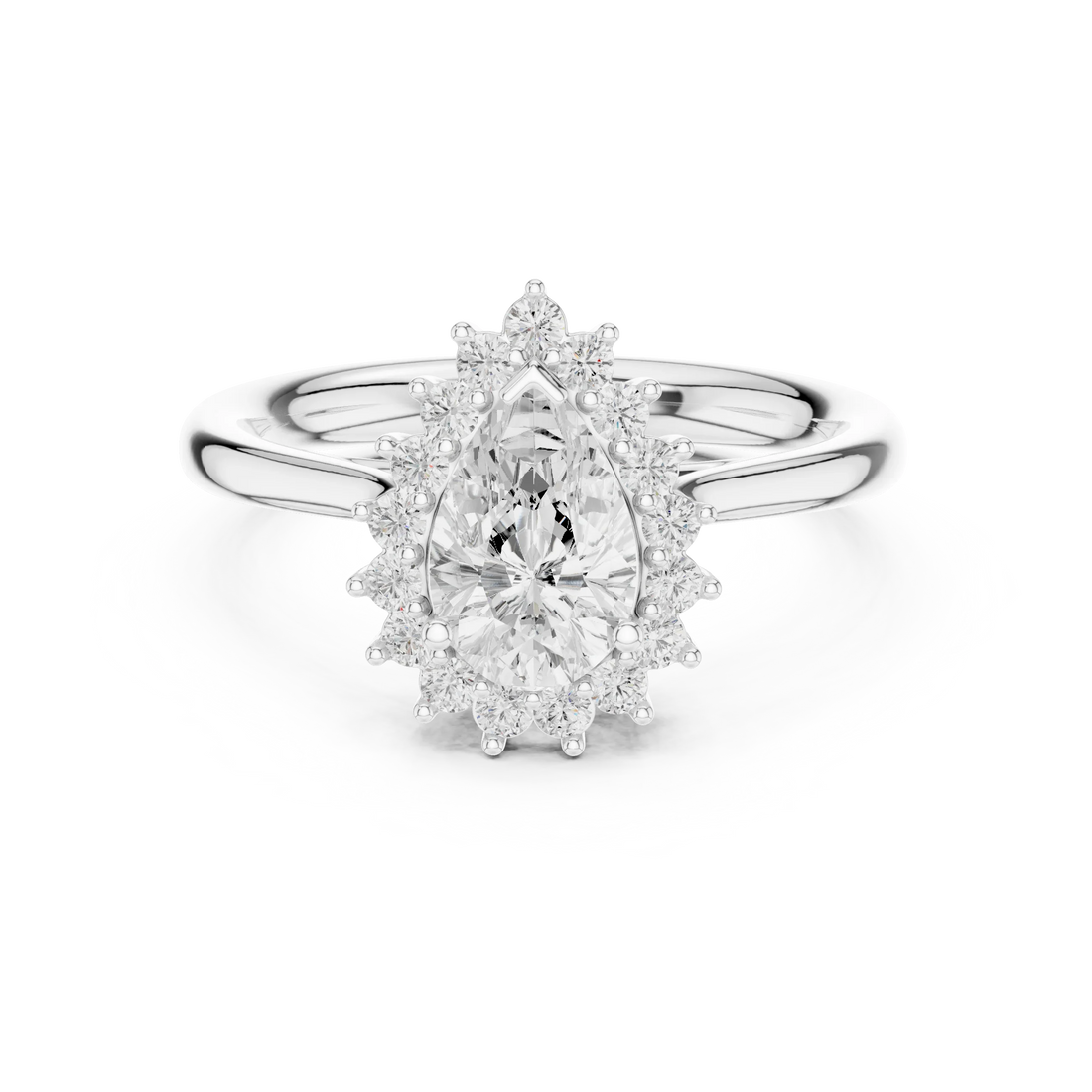 Pear Halo Diamond Engagement Ring