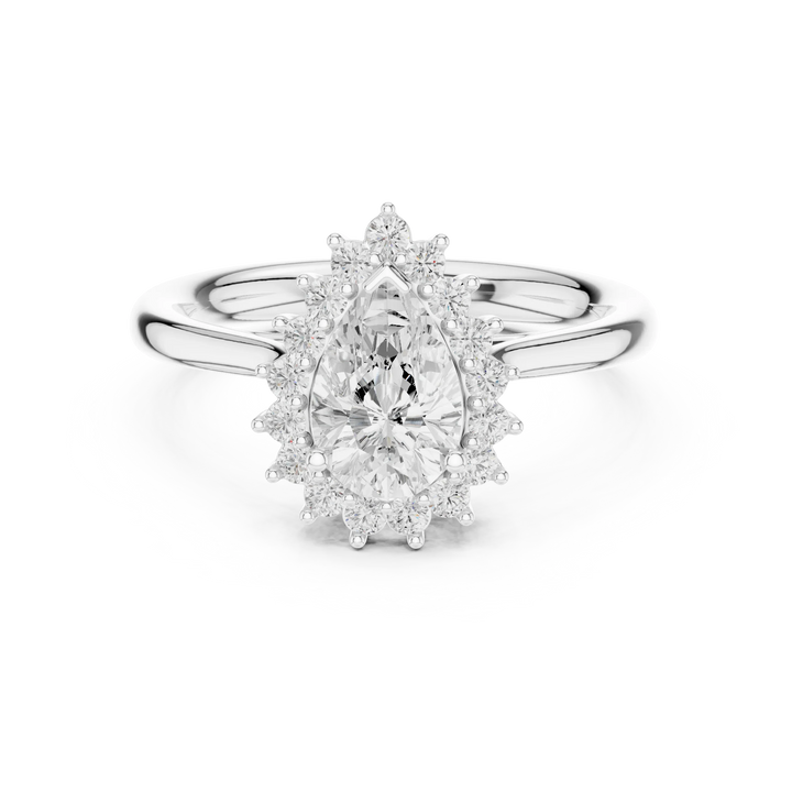 Pear Halo Diamond Engagement Ring