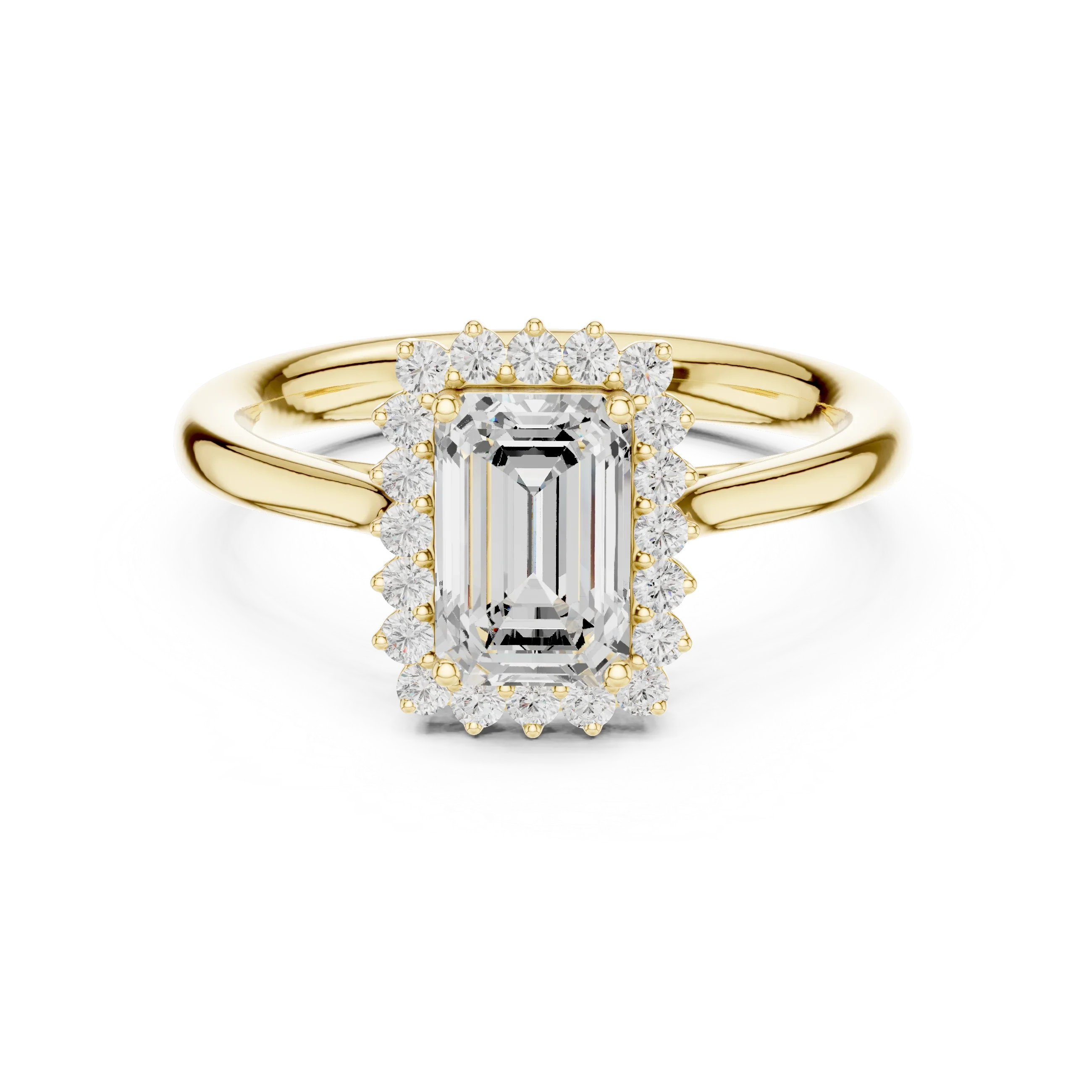 Emerald Halo Diamond Engagement Ring