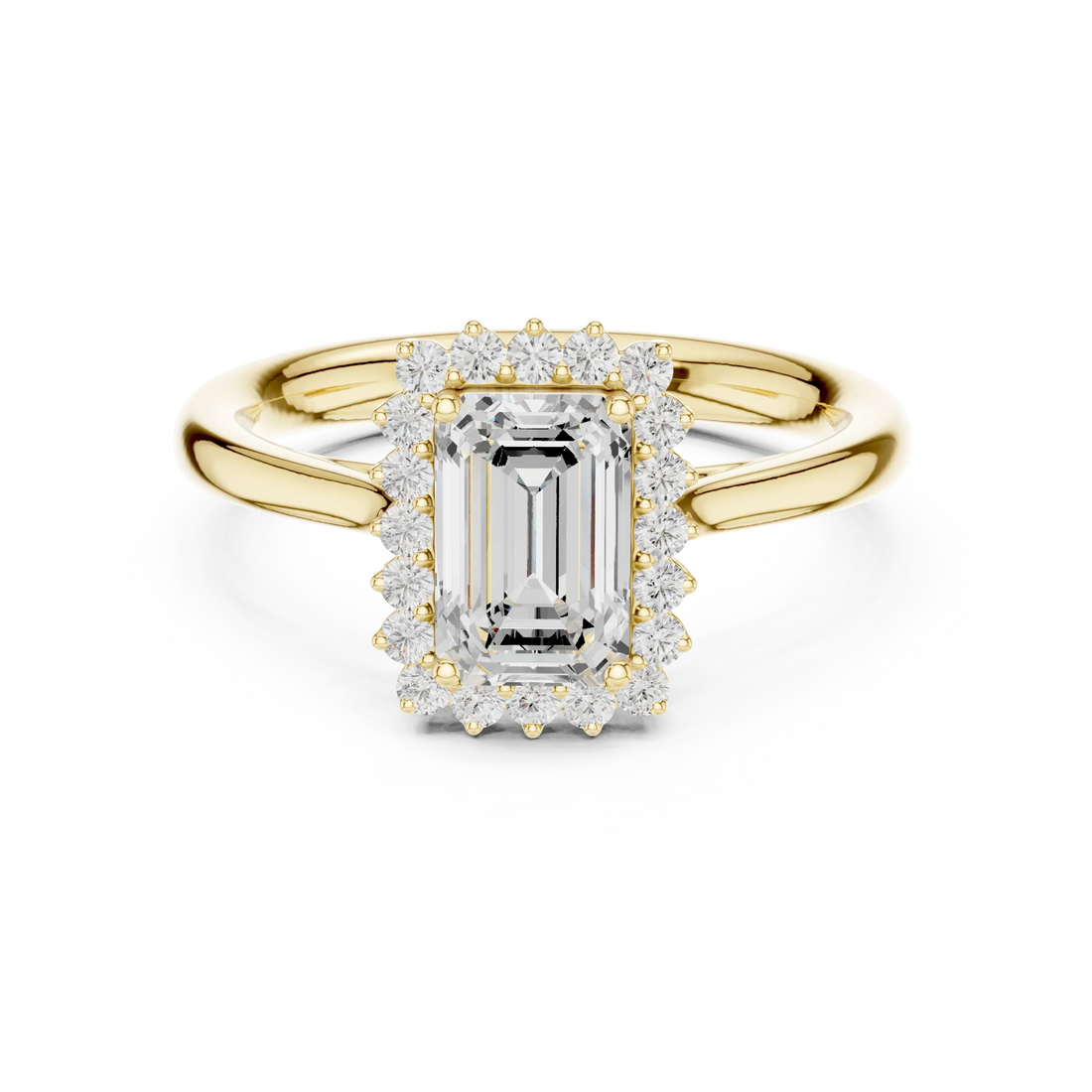 Emerald Halo Diamond Engagement Ring