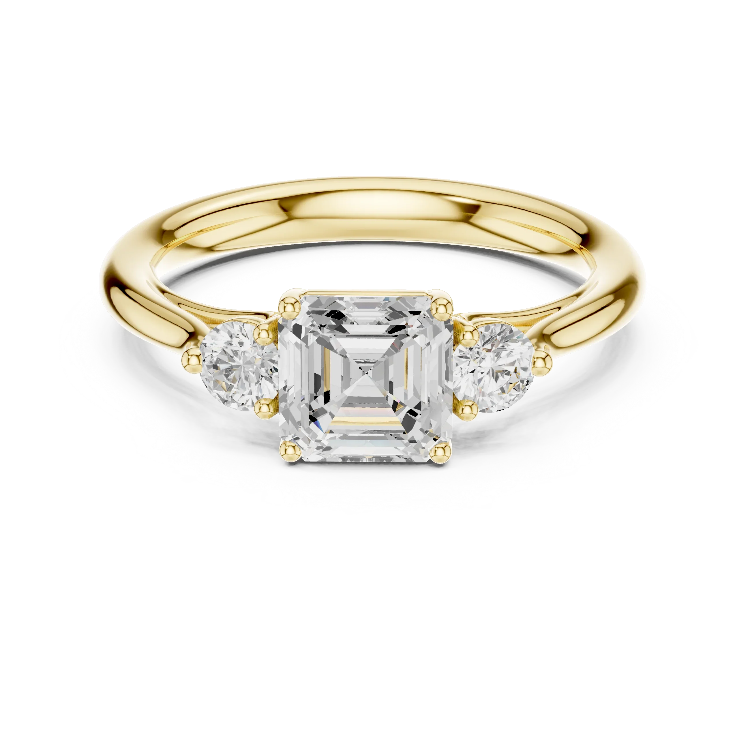 Emerald-Cut Three-Stone Diamond Engagement Ring