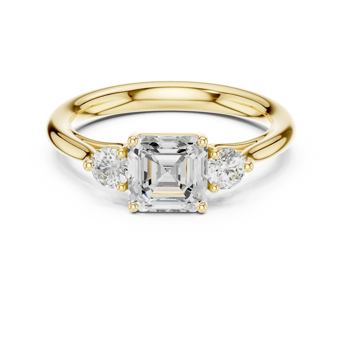 Emerald-Cut Three-Stone Diamond Engagement Ring