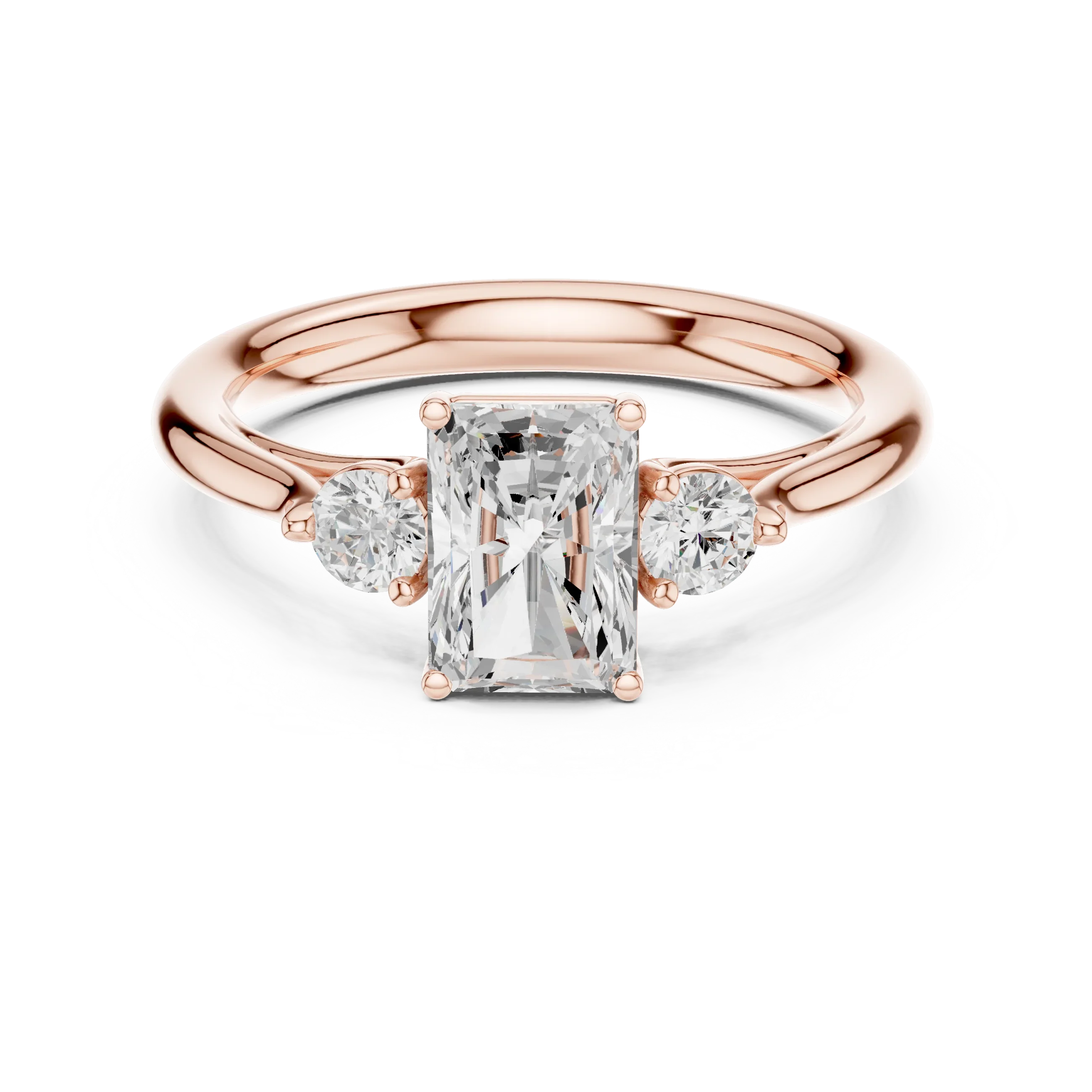 Radiant-Cut Three-Stone Diamond Engagement Ring