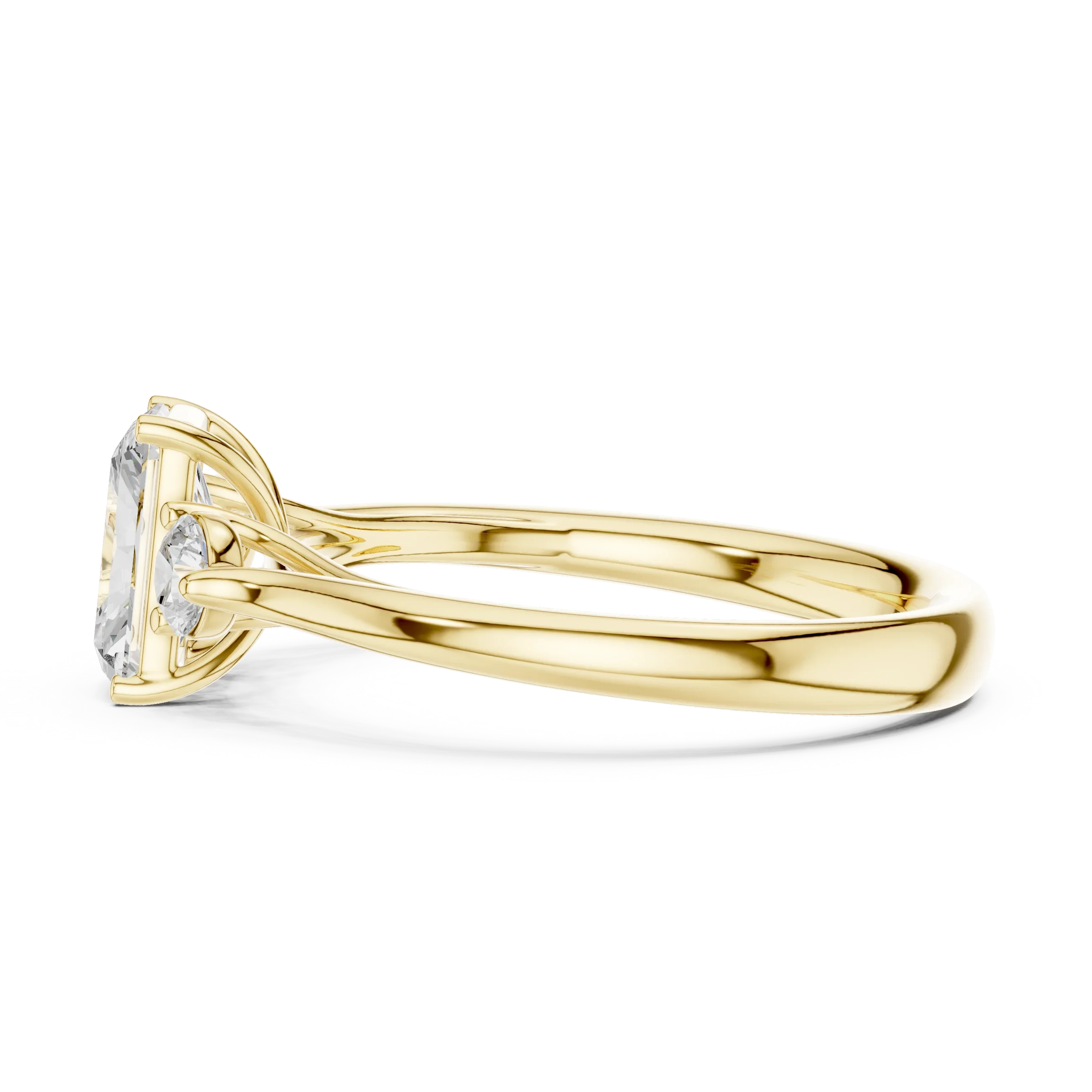 Radiant-Cut Three-Stone Diamond Engagement Ring