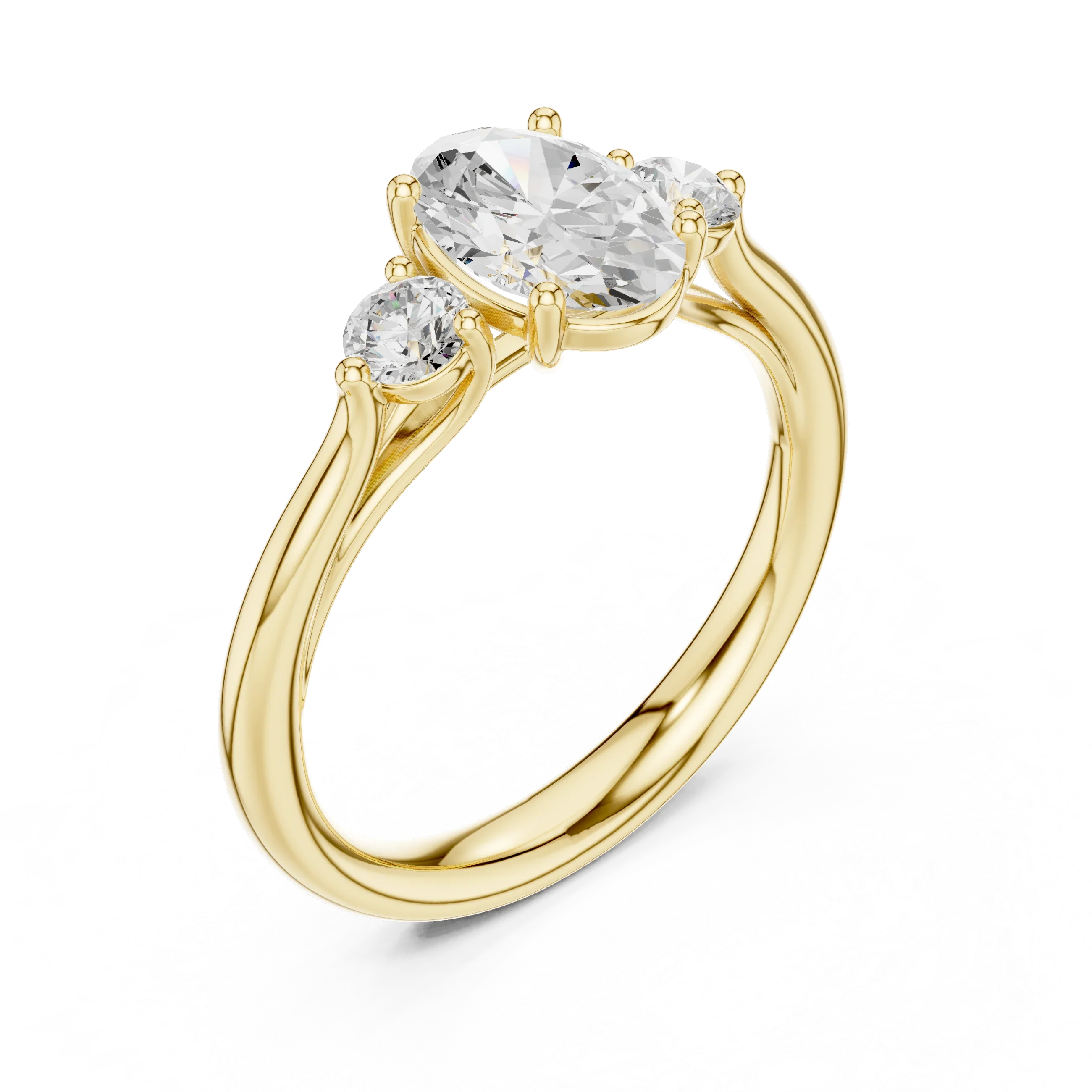 Oval-Cut Three-Stone Diamond Engagement Ring