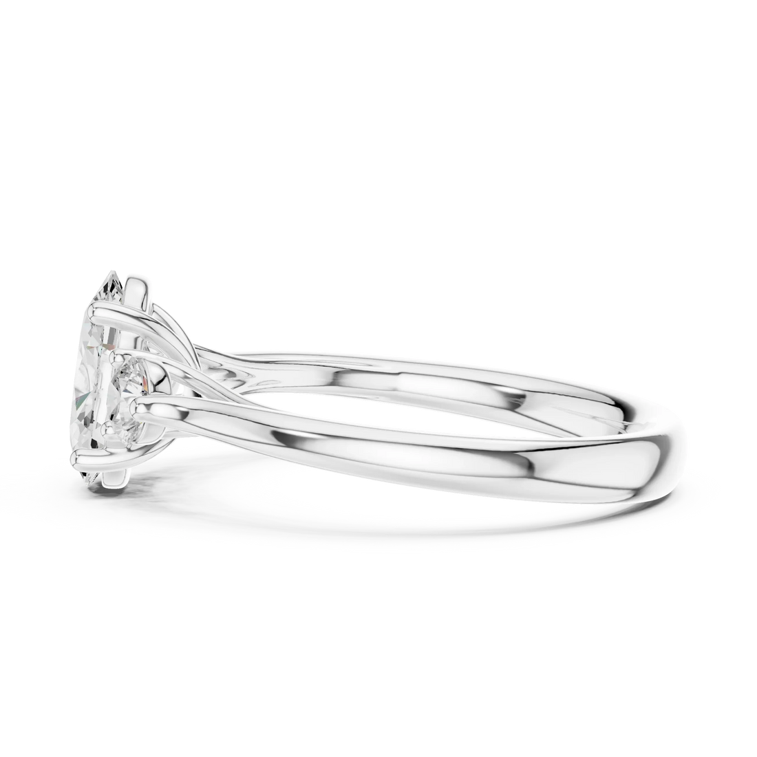 Oval-Cut Three-Stone Diamond Engagement Ring