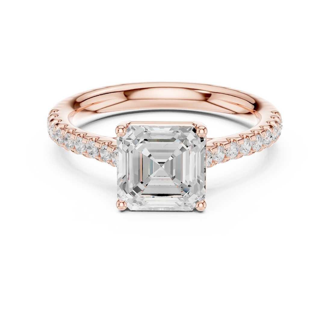 Asscher-Cut Diamond Engagement Ring with Split Shank