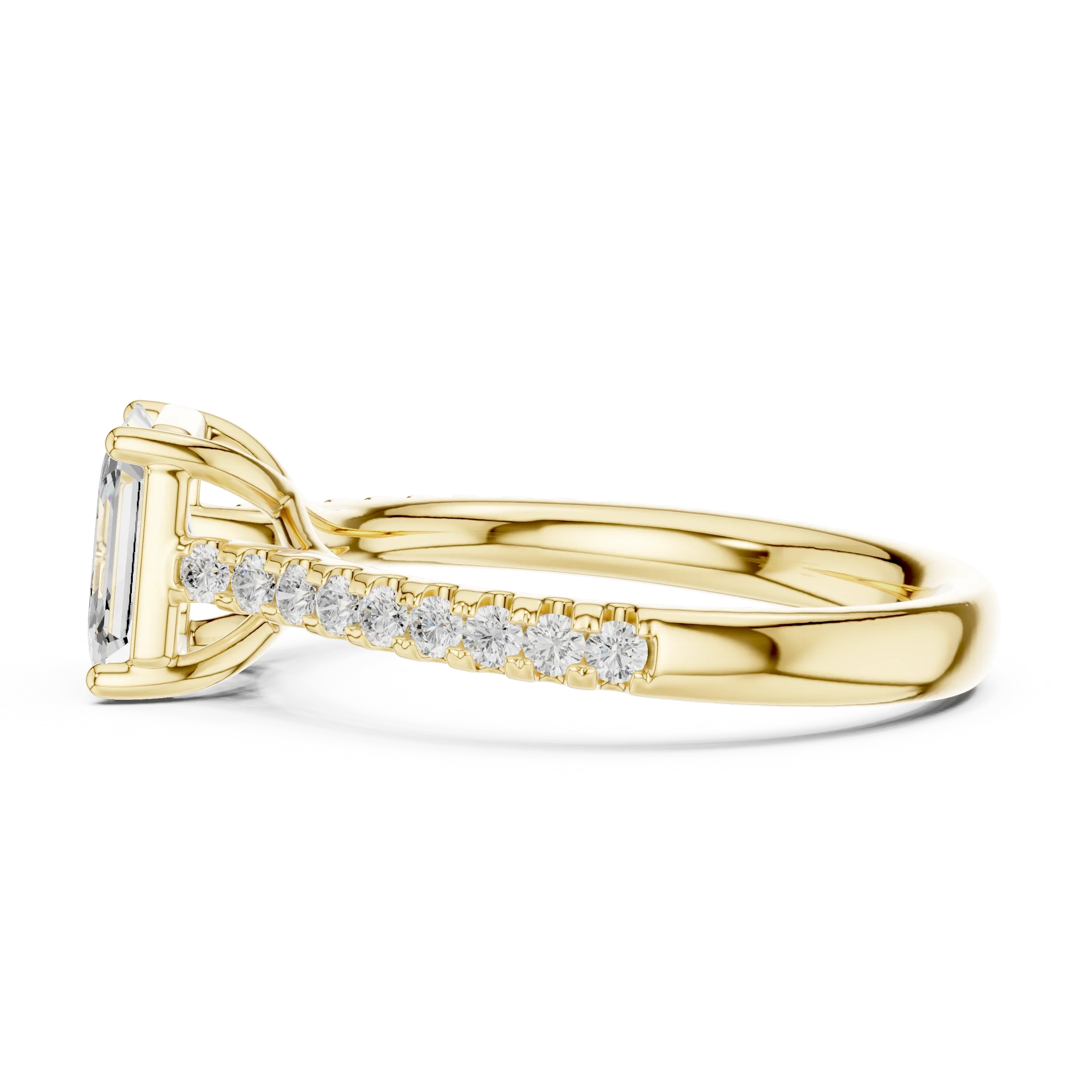 Asscher-Cut Diamond Engagement Ring with Split Shank