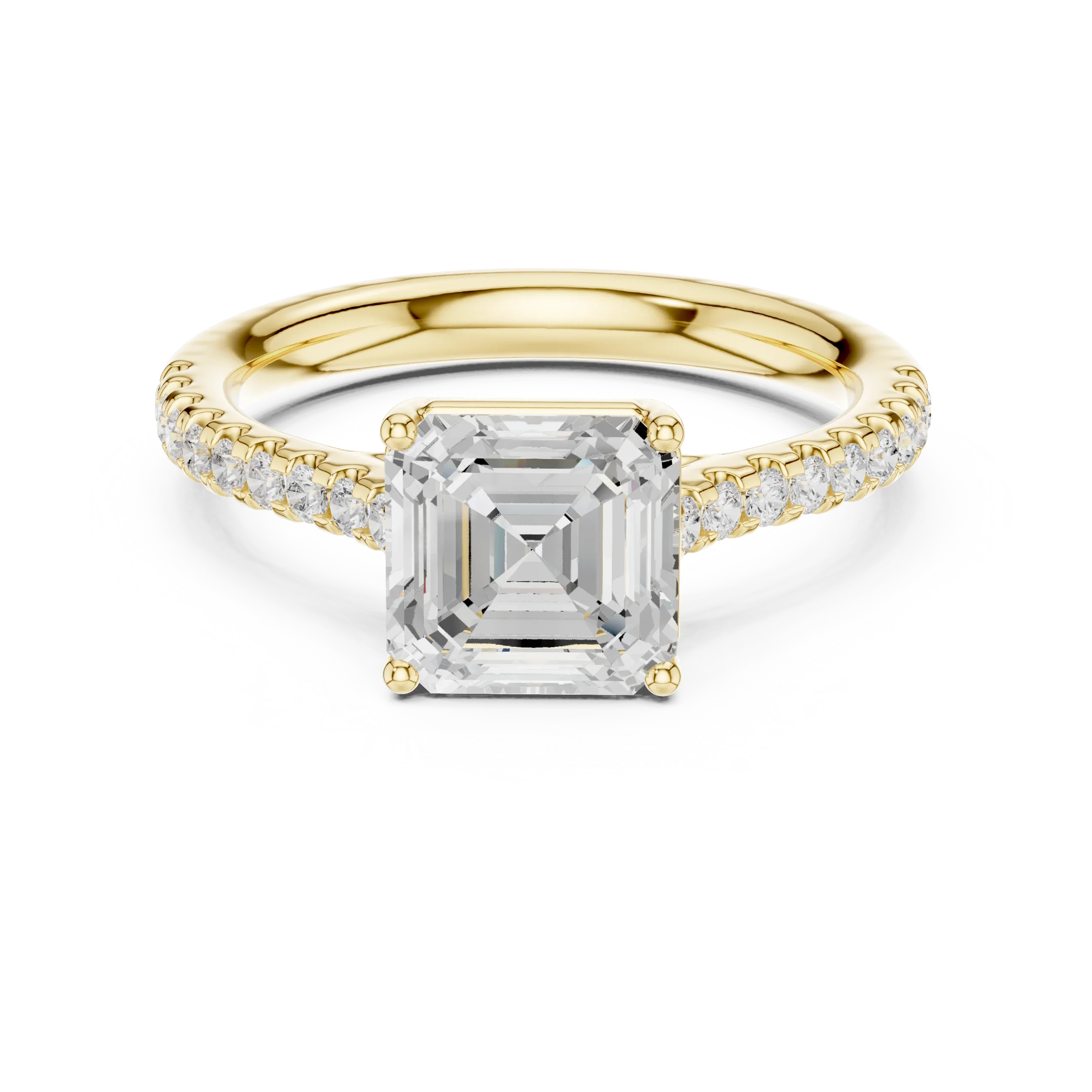 Asscher-Cut Diamond Engagement Ring with Split Shank