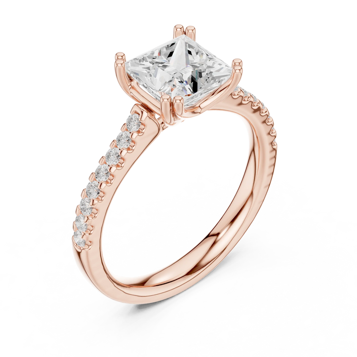 Princess-Cut Diamond Engagement Ring with Split Shank