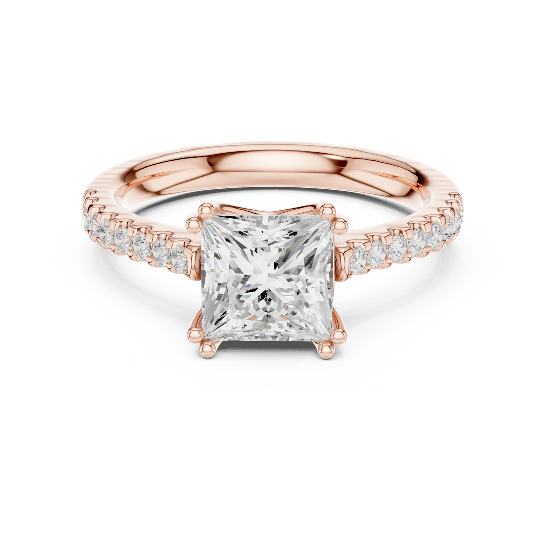 Princess-Cut Diamond Engagement Ring with Split Shank