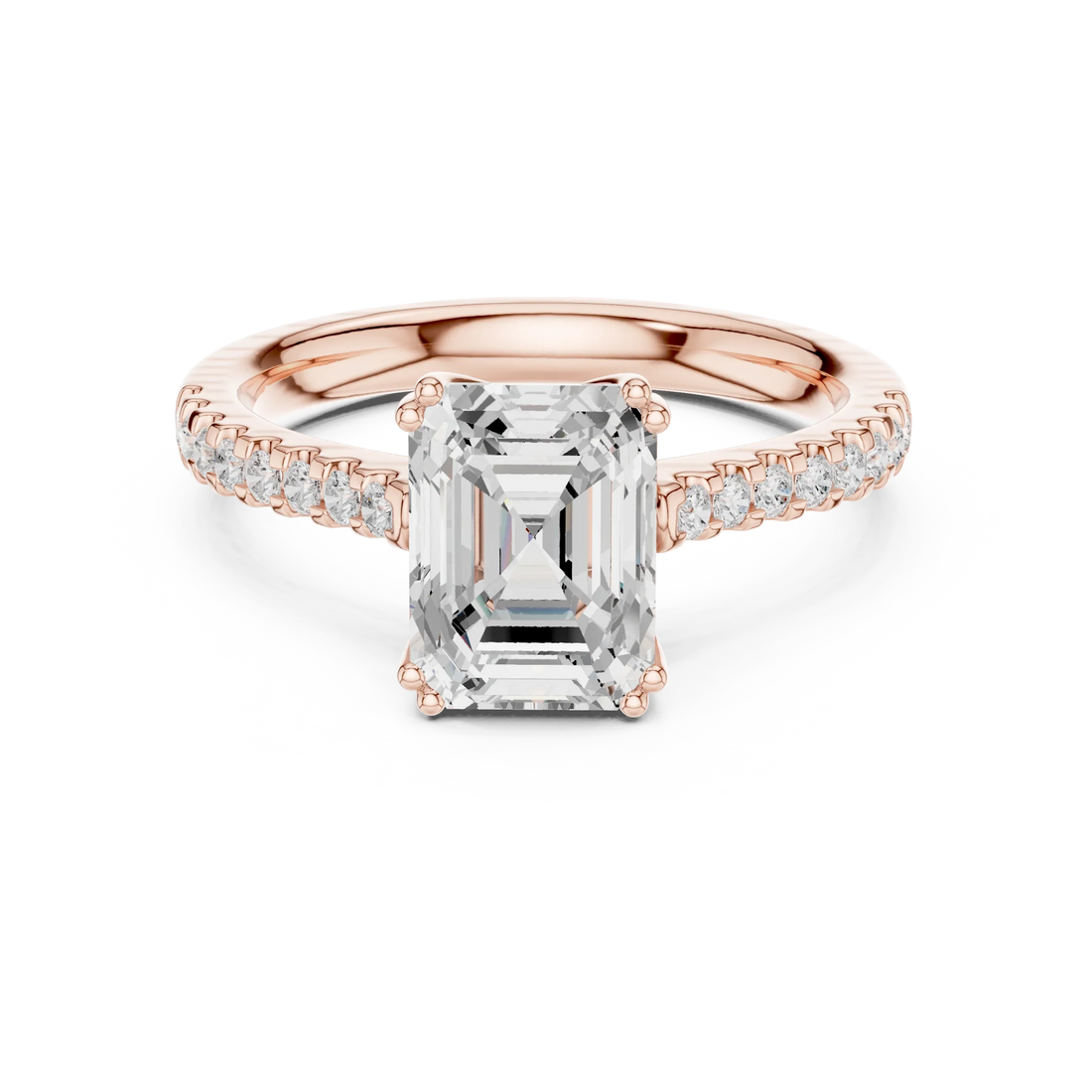 Emerald-Cut Diamond Engagement Ring with Split Shank