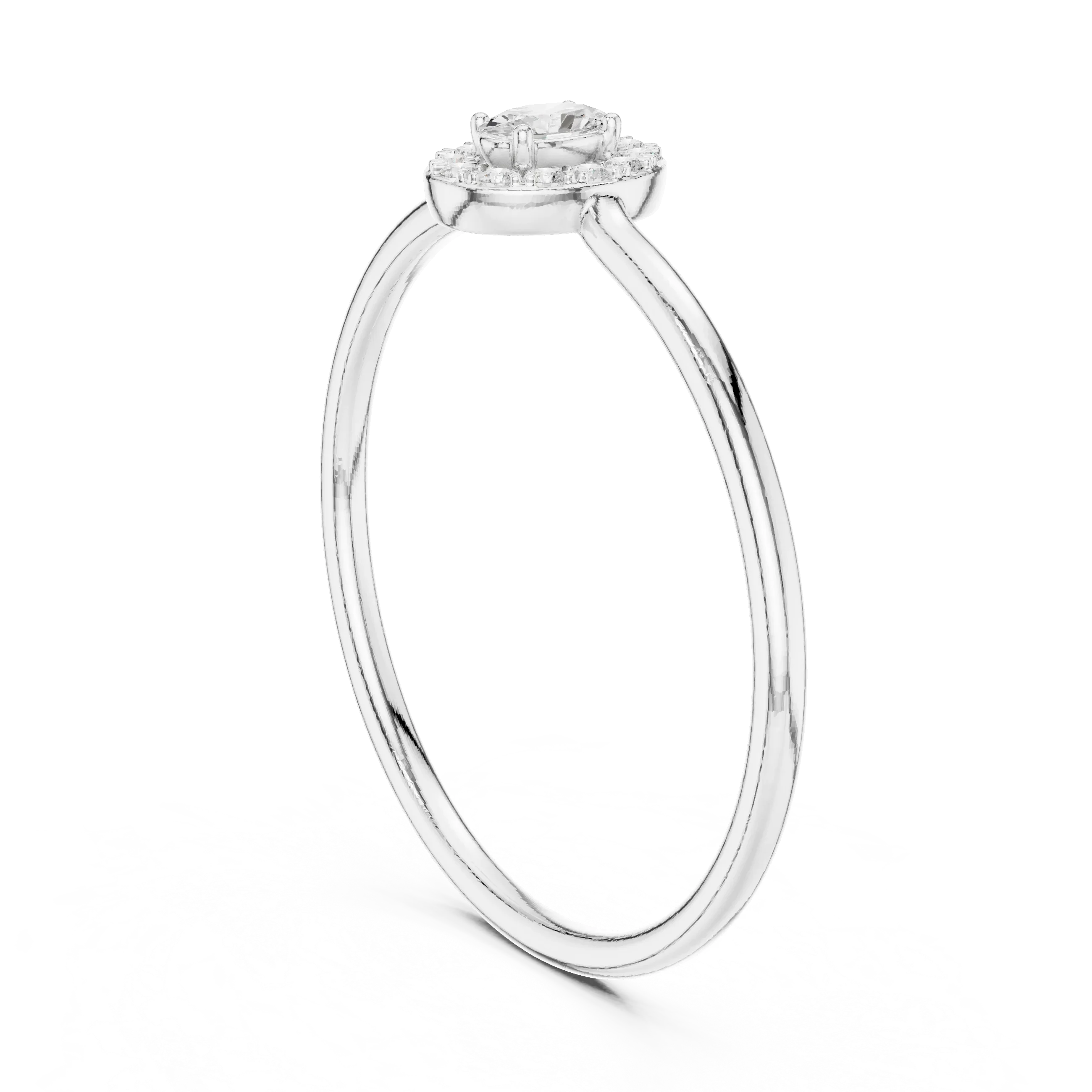 Oval-Cut Diamond Halo Engagement Ring
