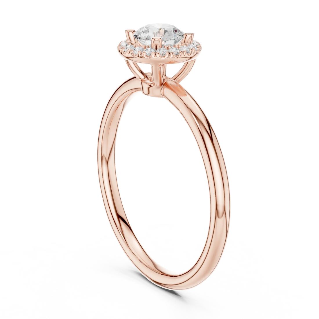 Round Diamond Halo Engagement Ring
