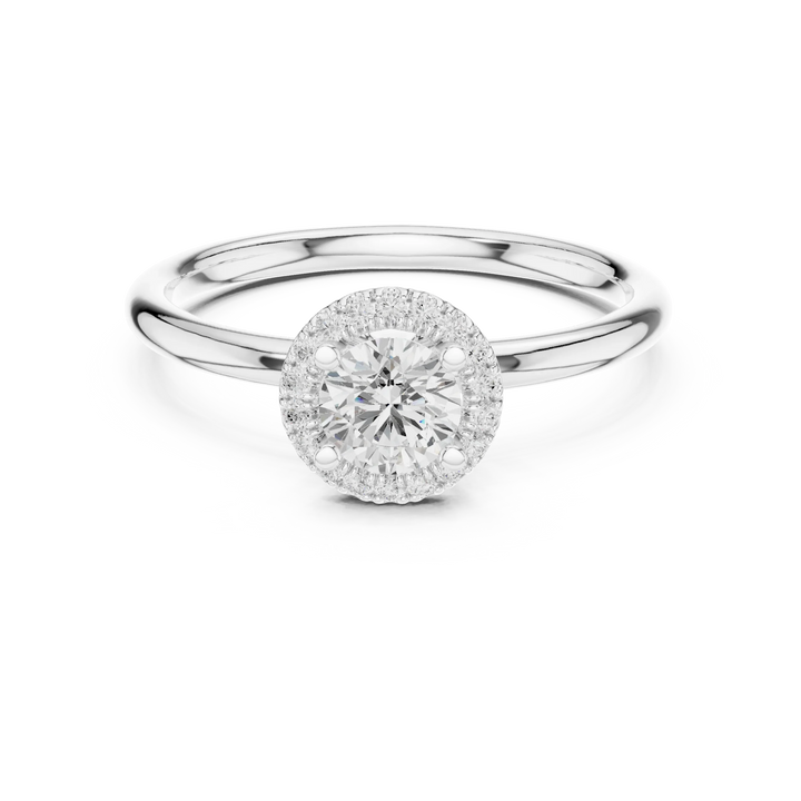 Round Diamond Halo Engagement Ring
