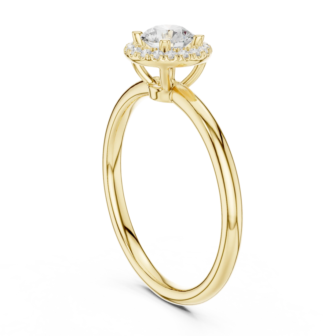 Round Diamond Halo Engagement Ring