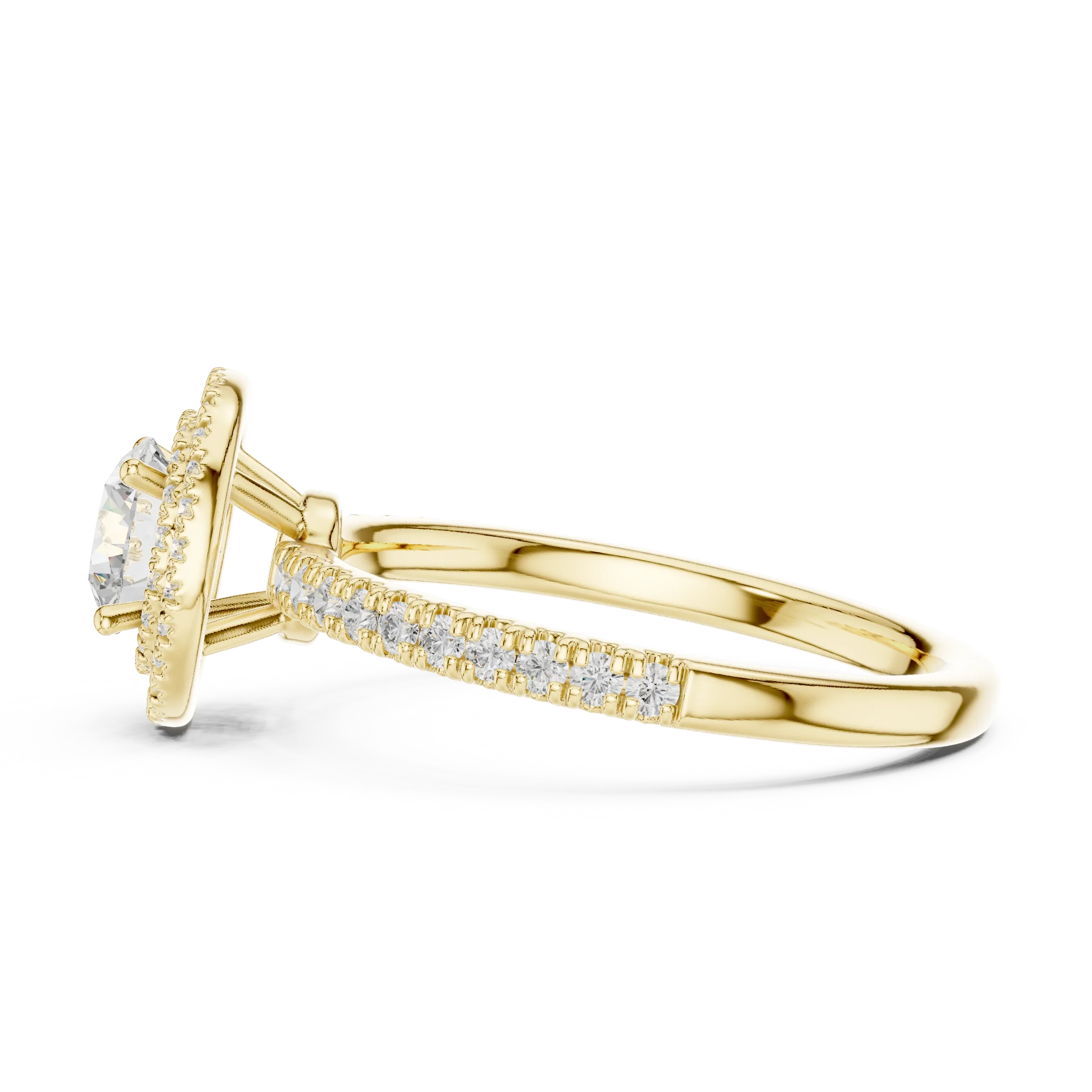 Round Diamond Double Halo Engagement Ring