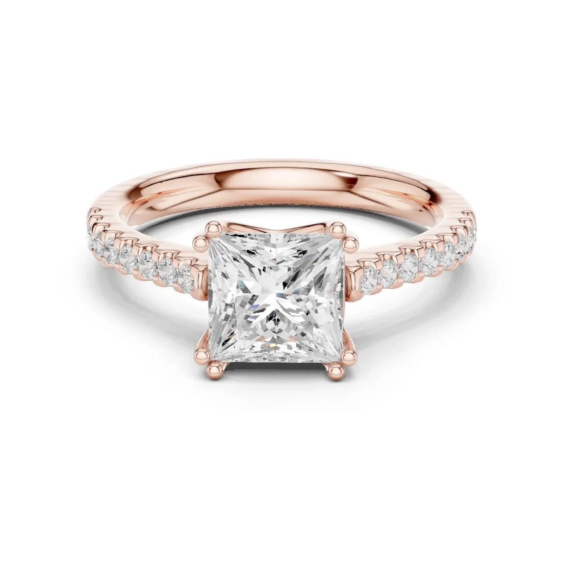 Princess-Cut Diamond Engagement Ring with Split Shank