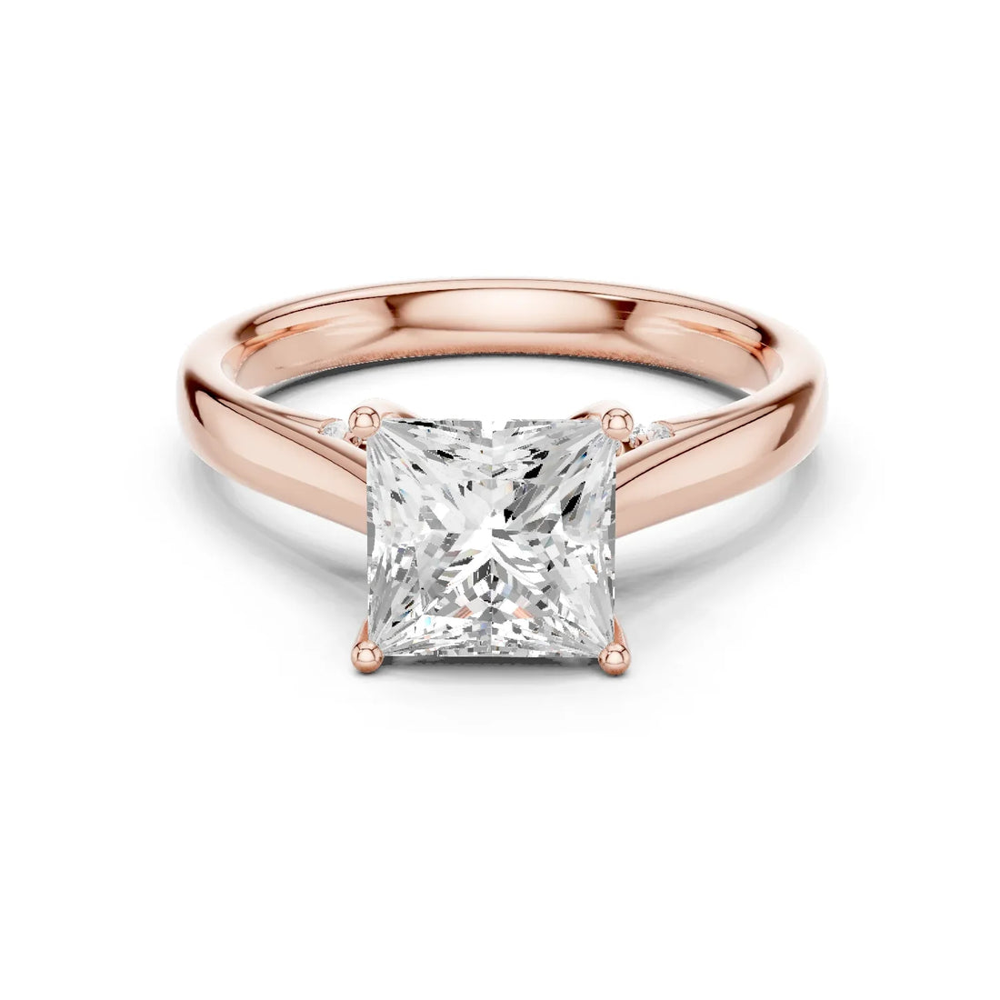 Princess Cut Diamond Cathedral Pave Engagement Ring