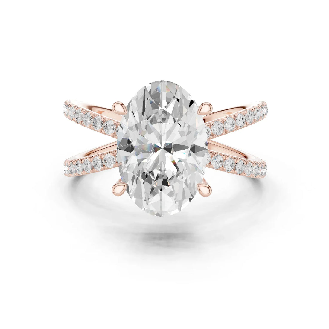 Oval Cut Diamond Split Shank Engagement Ring