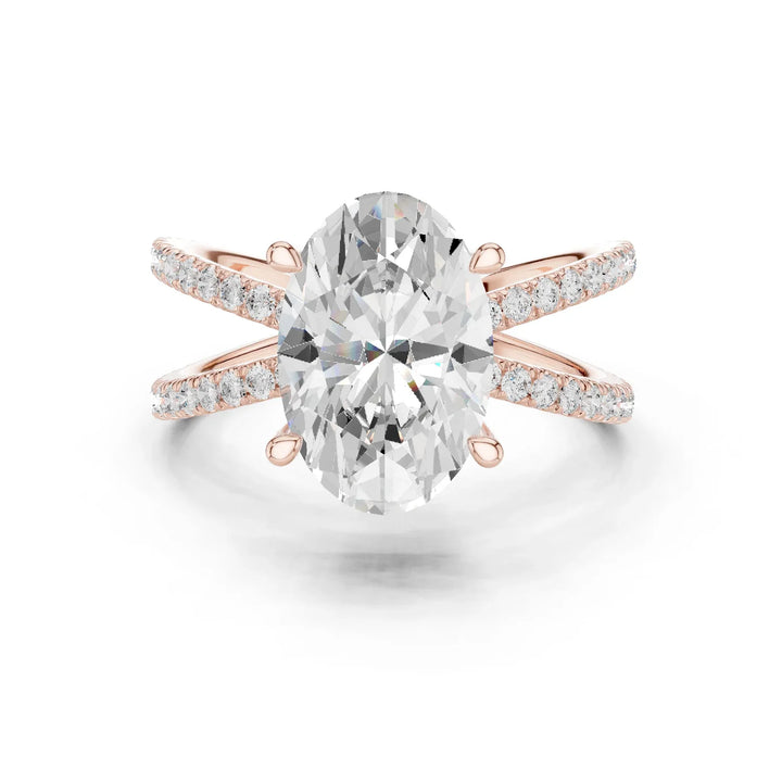 Oval Cut Diamond Split Shank Engagement Ring