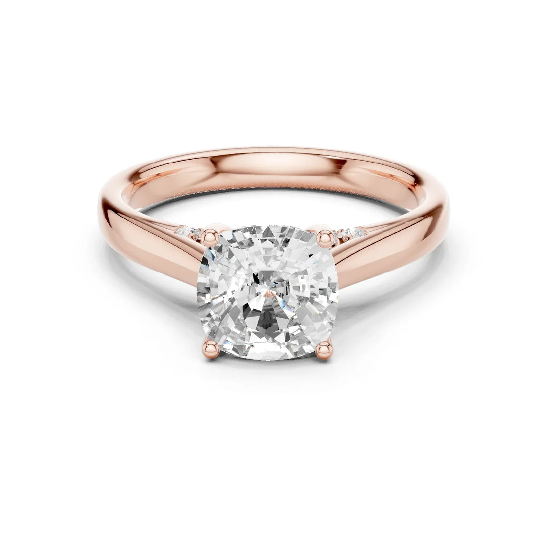 Cushion Cut Diamond Cathedral Pave Engagement Ring