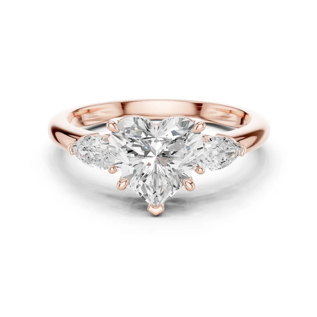 Heart Cut Diamond Three-Stone Engagement Ring