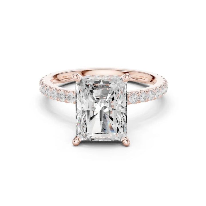 Radiant Cut Diamond Double Hidden Halo Engagement Ring