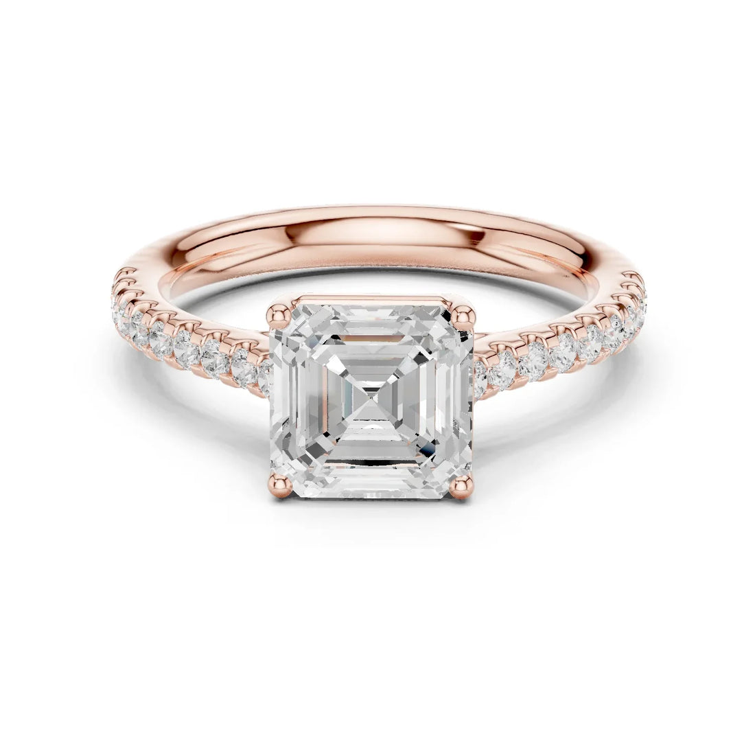 Asscher-Cut Diamond Engagement Ring with Split Shank