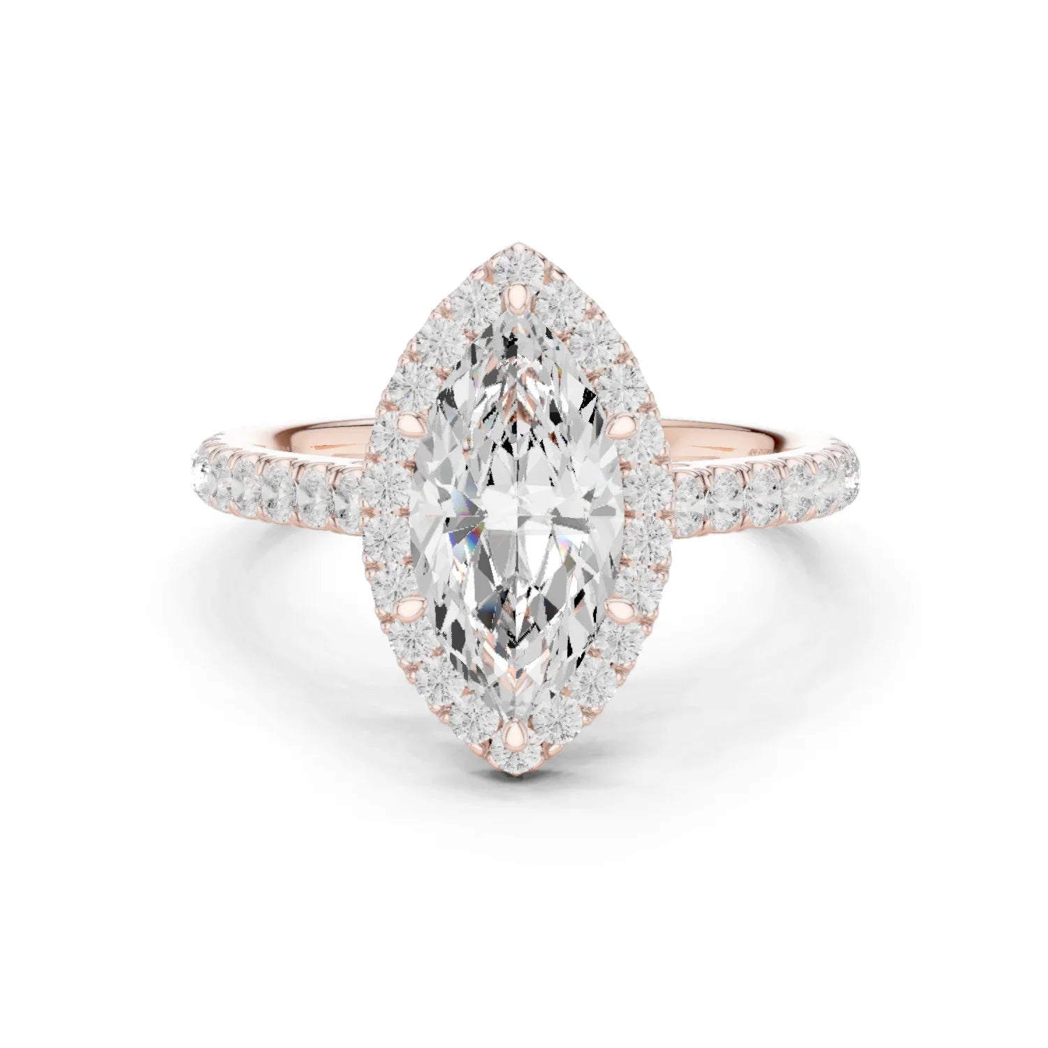 Marquise Shape Diamond Halo Engagement Ring