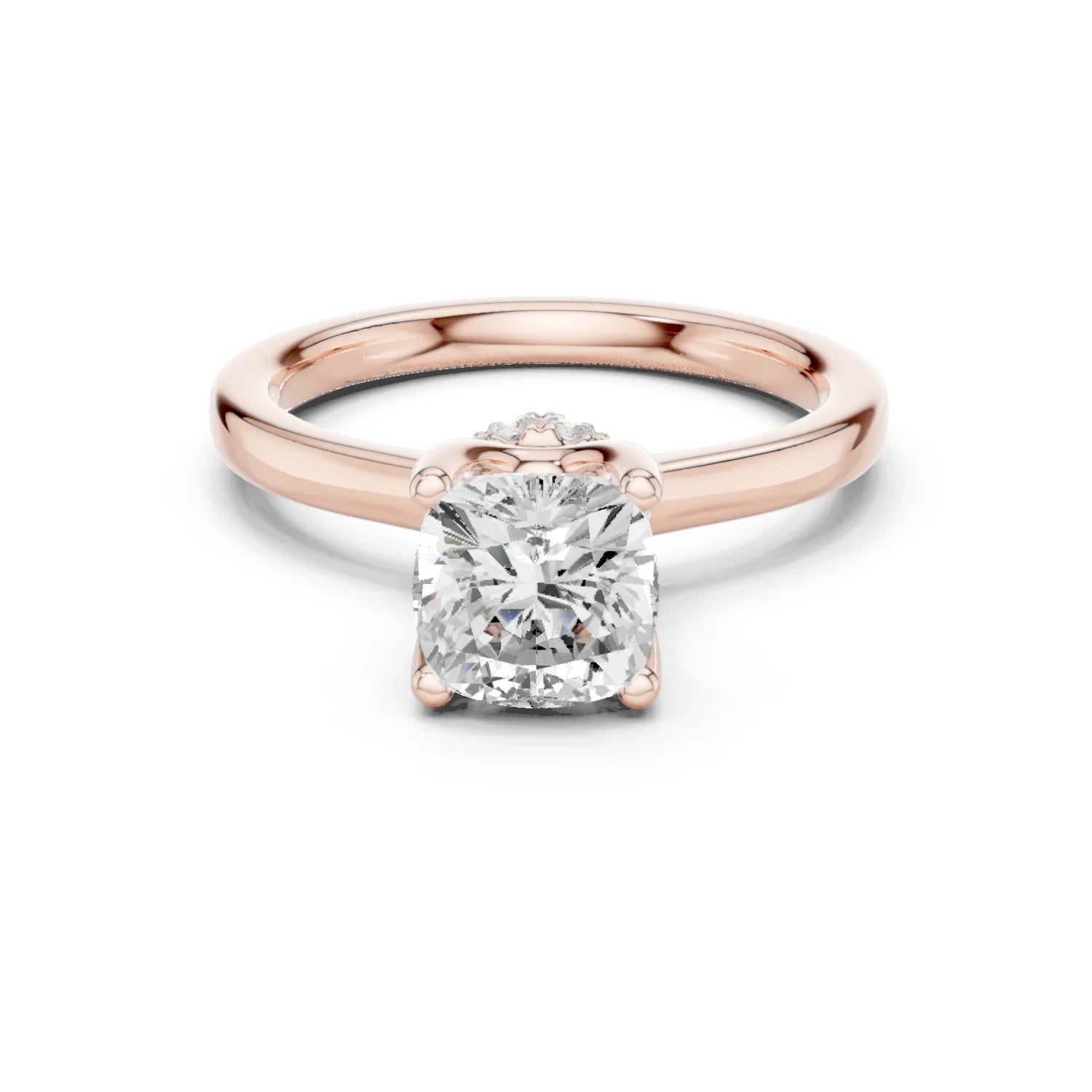 Radiant Shape Diamond Hidden Halo Engagement Ring