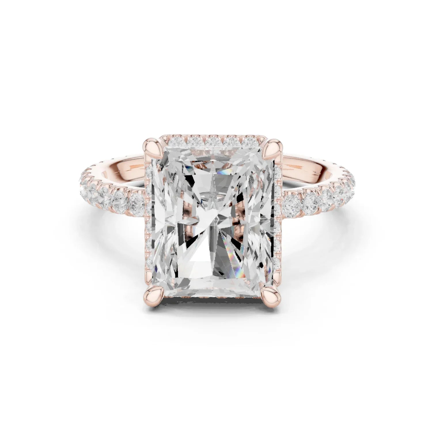 Radiant Diamond Hidden Halo Engagement Ring