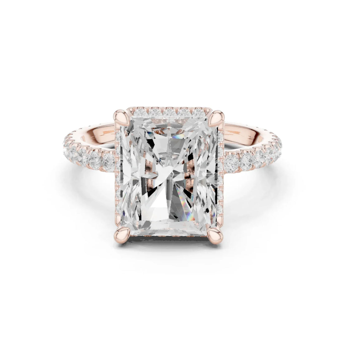 Radiant Diamond Hidden Halo Engagement Ring