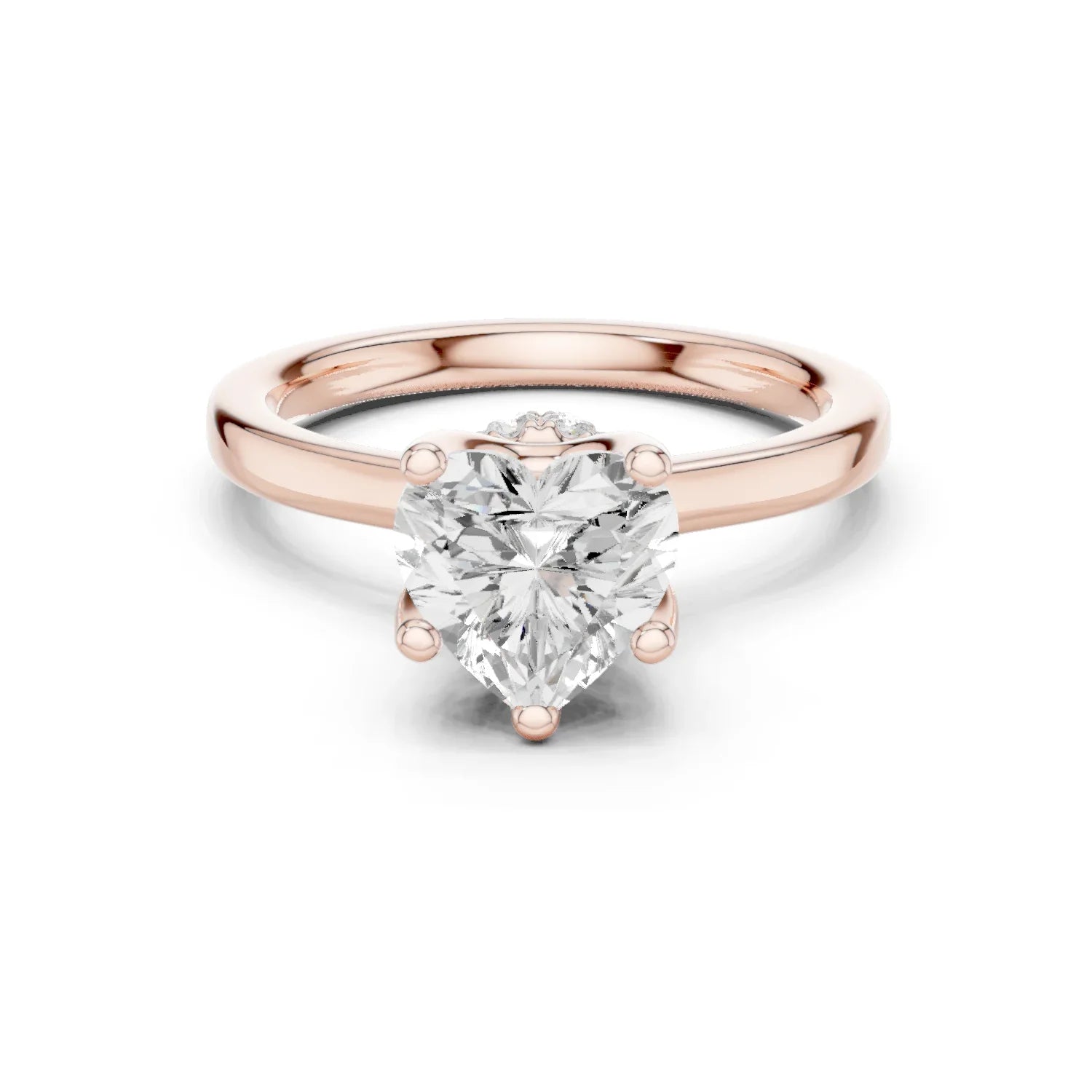 Heart Shape Diamond Hidden Halo Engagement Ring