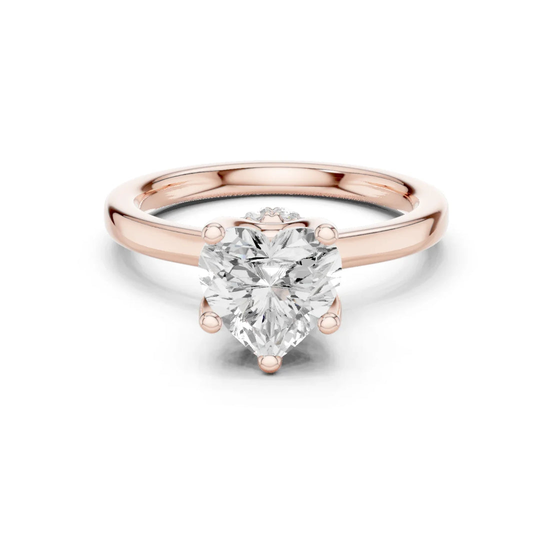 Heart Shape Diamond Hidden Halo Engagement Ring