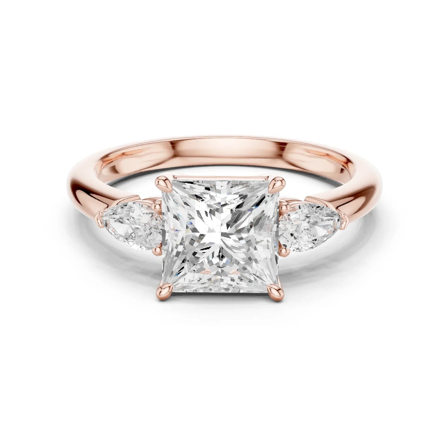 Princess Cut Diamond Three-Stone Engagement Ring