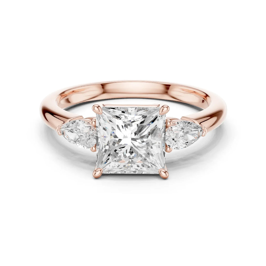 Princess Cut Diamond Three-Stone Engagement Ring