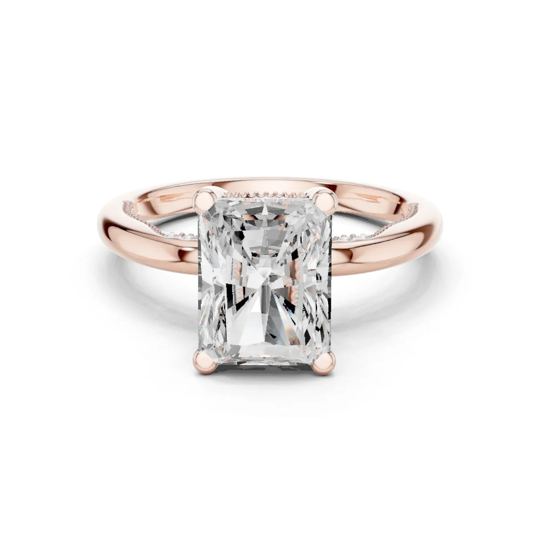 Hidden Halo Radiant Cut Diamond Engagement Ring