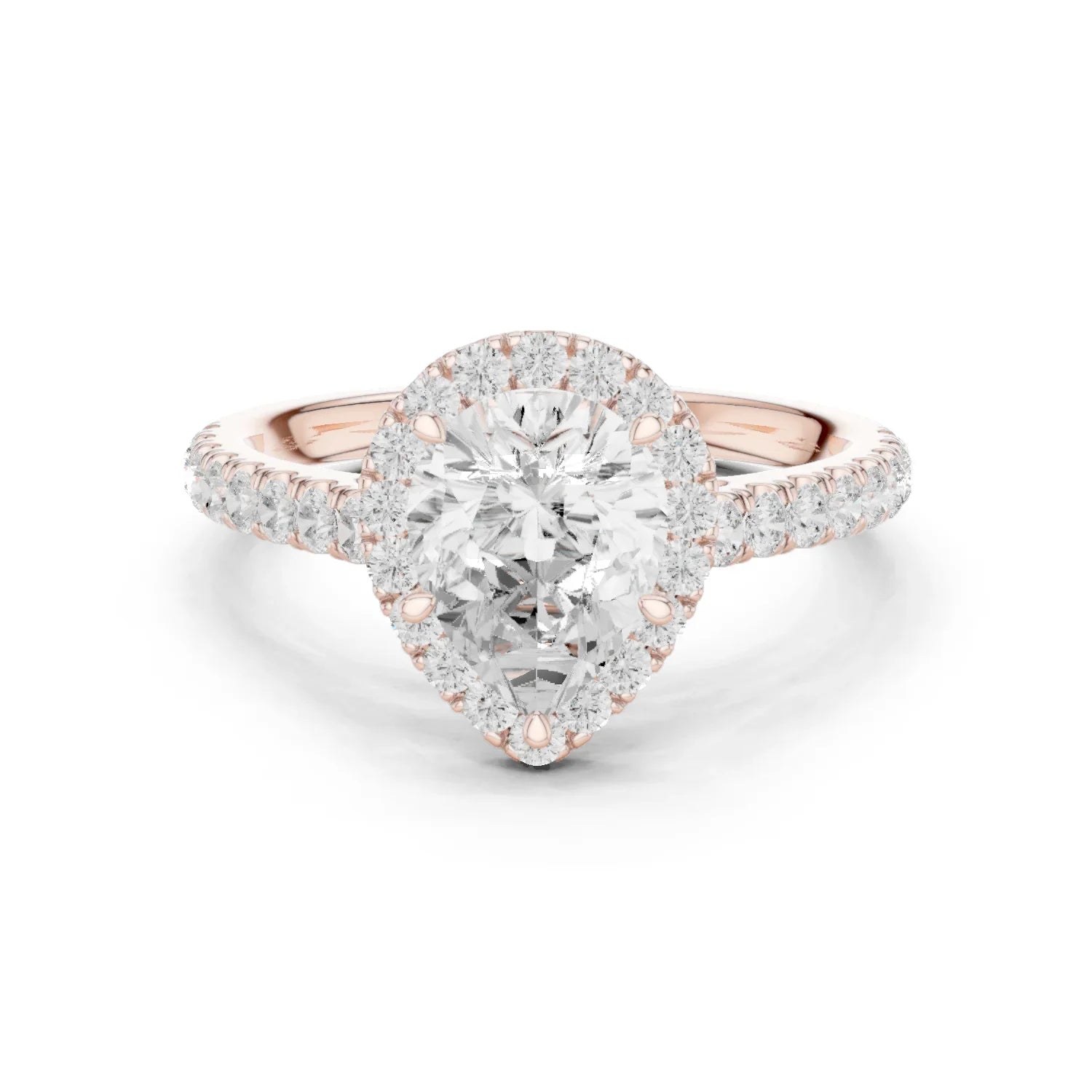 Pear Shape Diamond Halo Engagement Ring