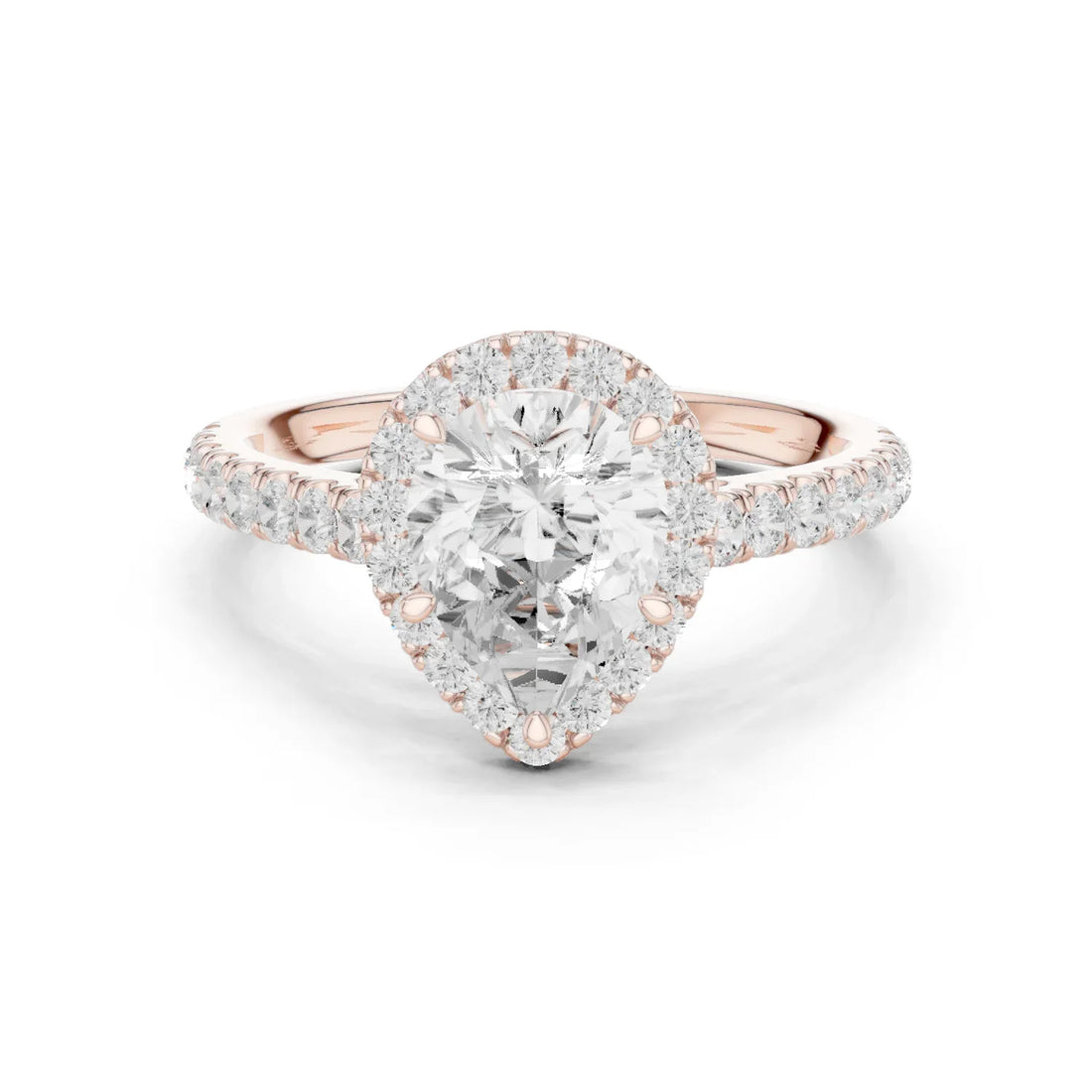 Pear Shape Diamond Halo Engagement Ring