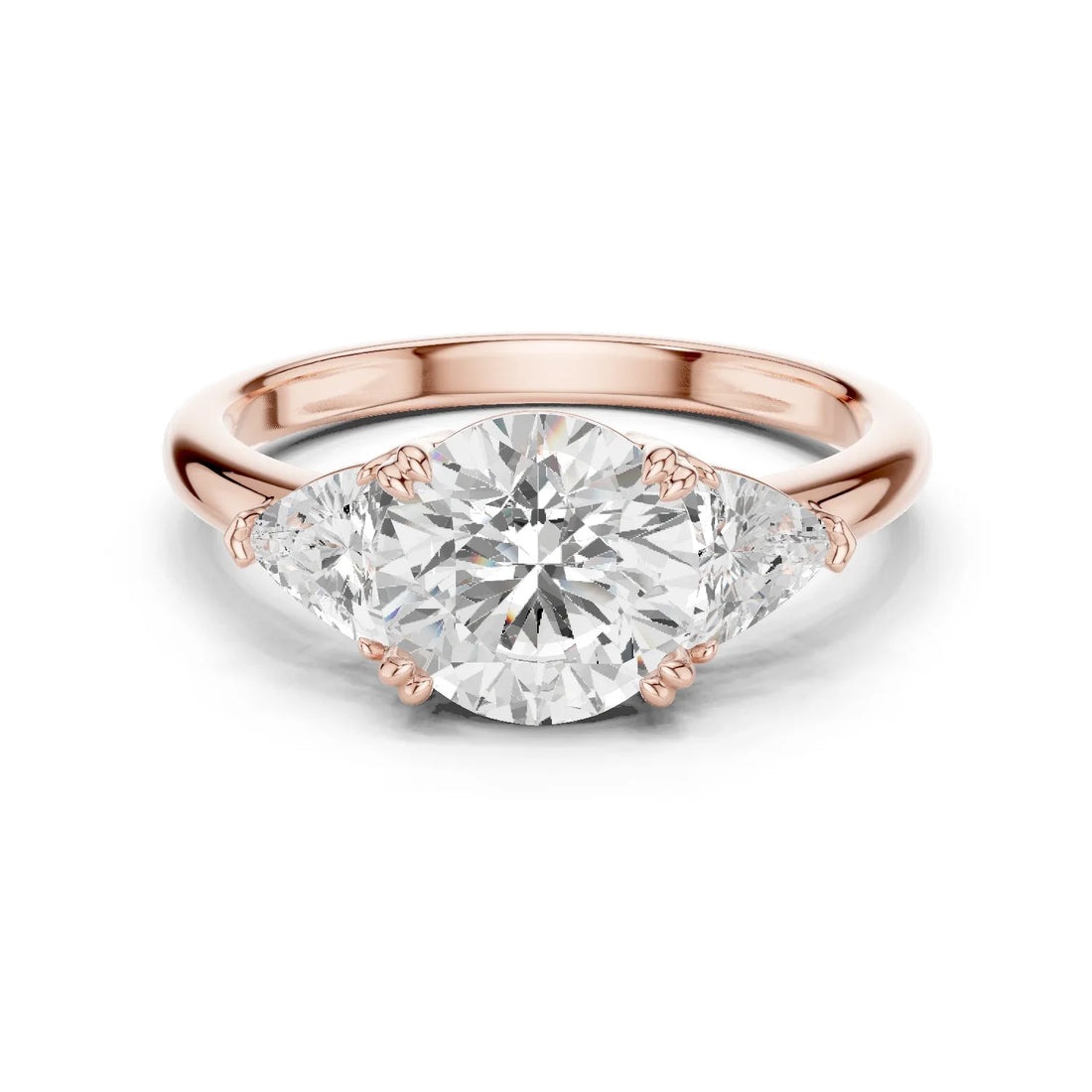 Round Cut Diamond Three Stone Engagement Ring