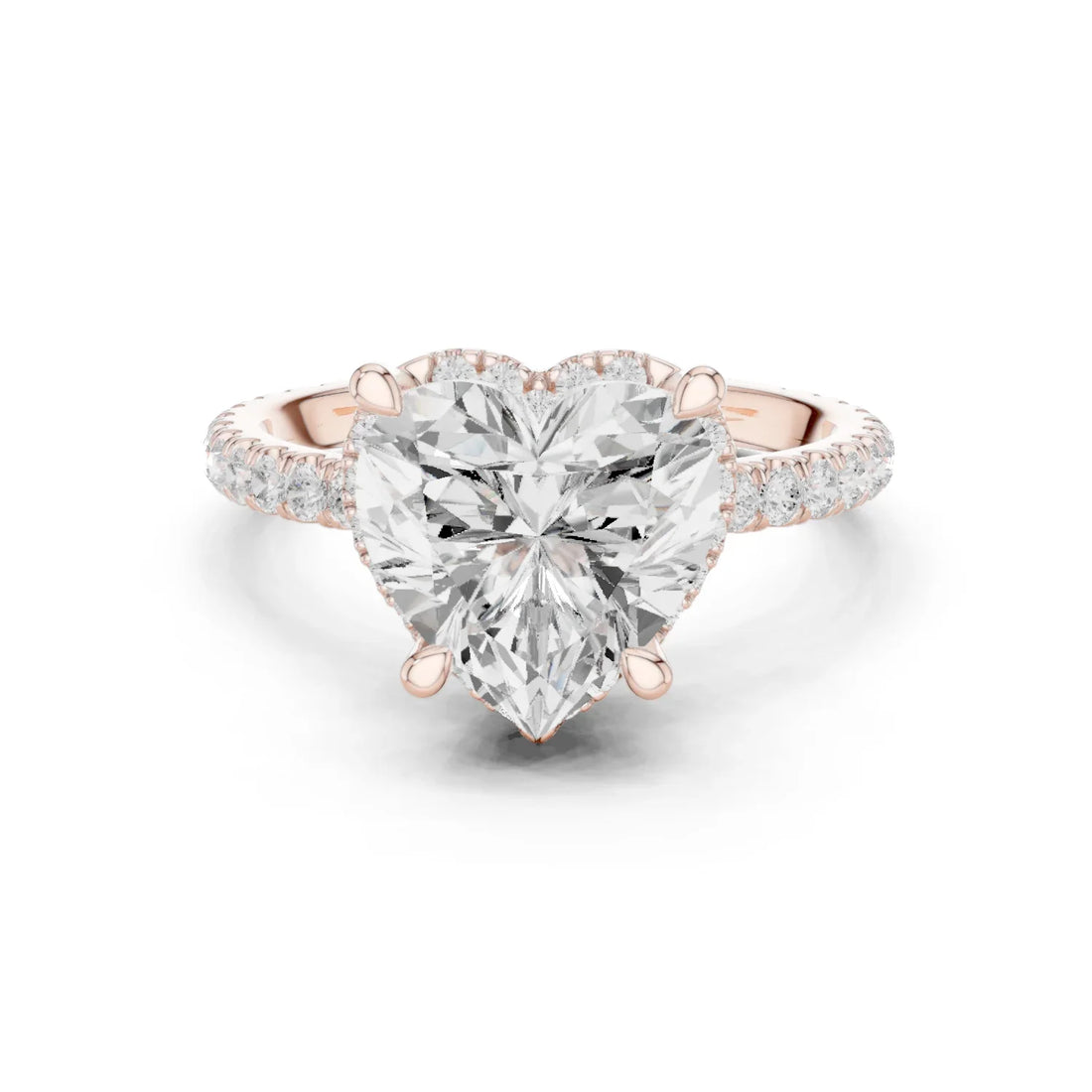 Heart Diamond Hidden Halo Engagement Ring