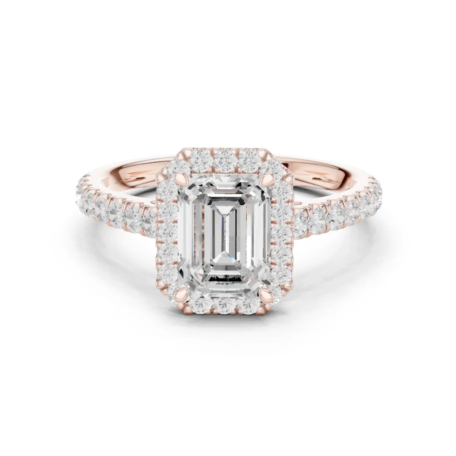 Shape Diamond Halo Engagement Ring