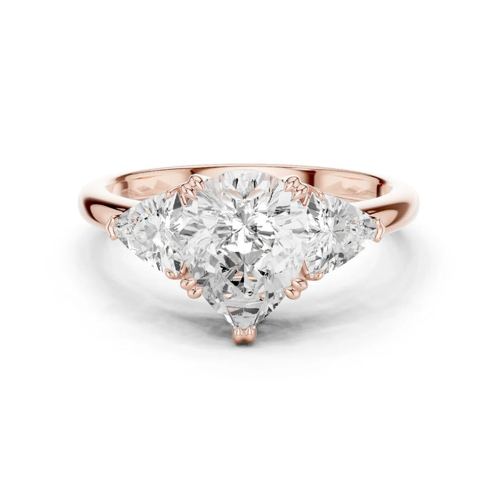 Pear Cut Diamond Three Stone Engagement Ring